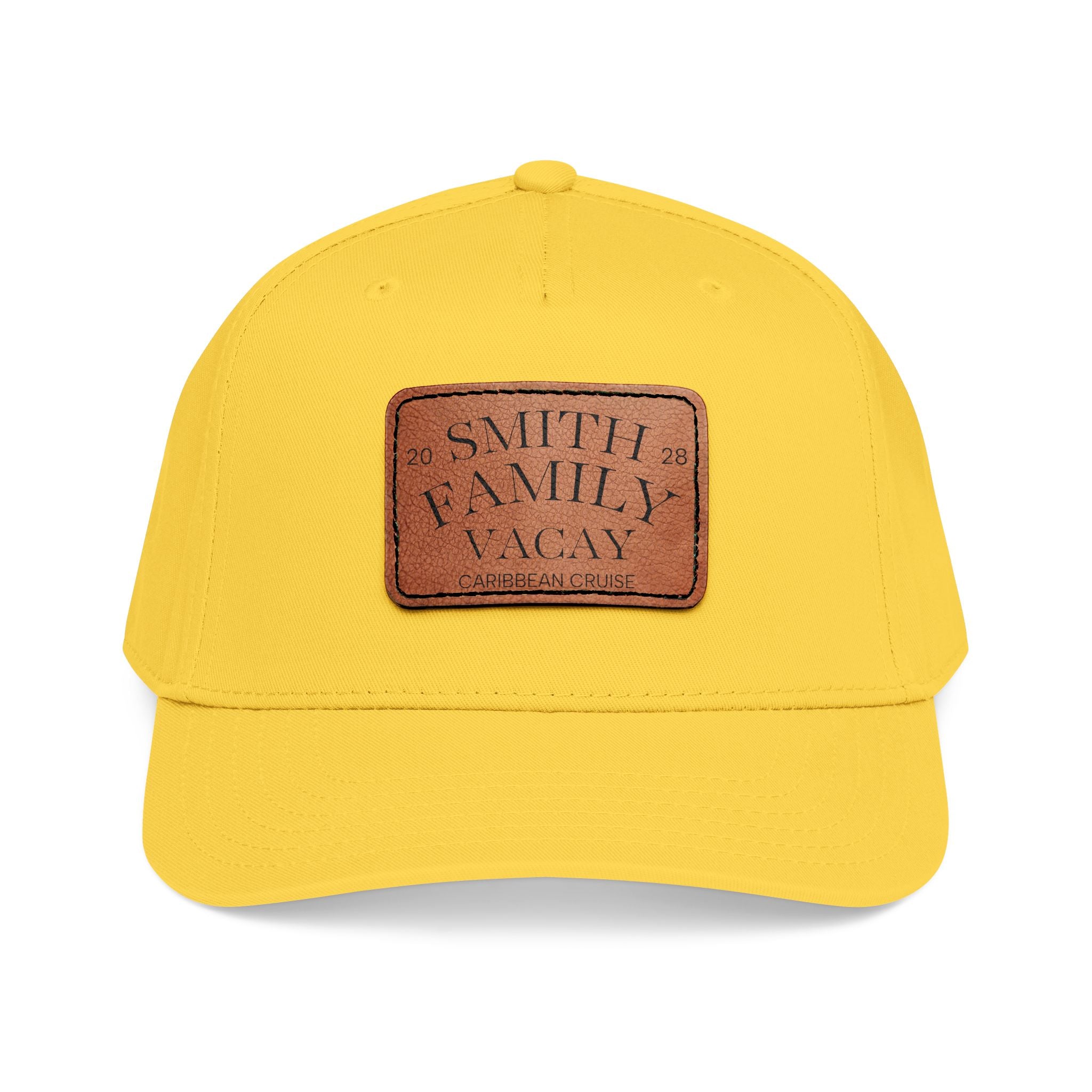 Personalized Text Leather Patch Baseball Cap
