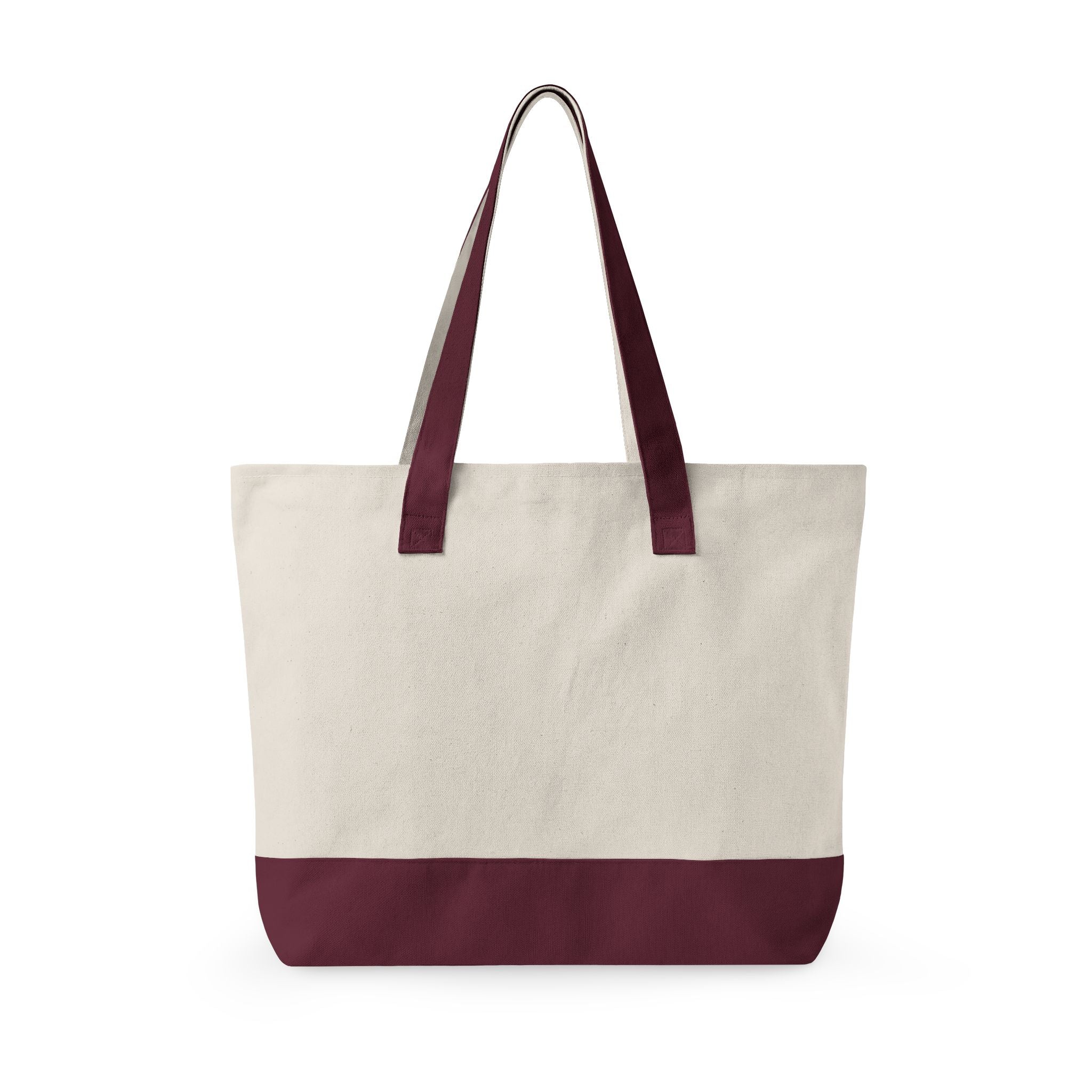 Personalized Zippered Canvas Tote Bag