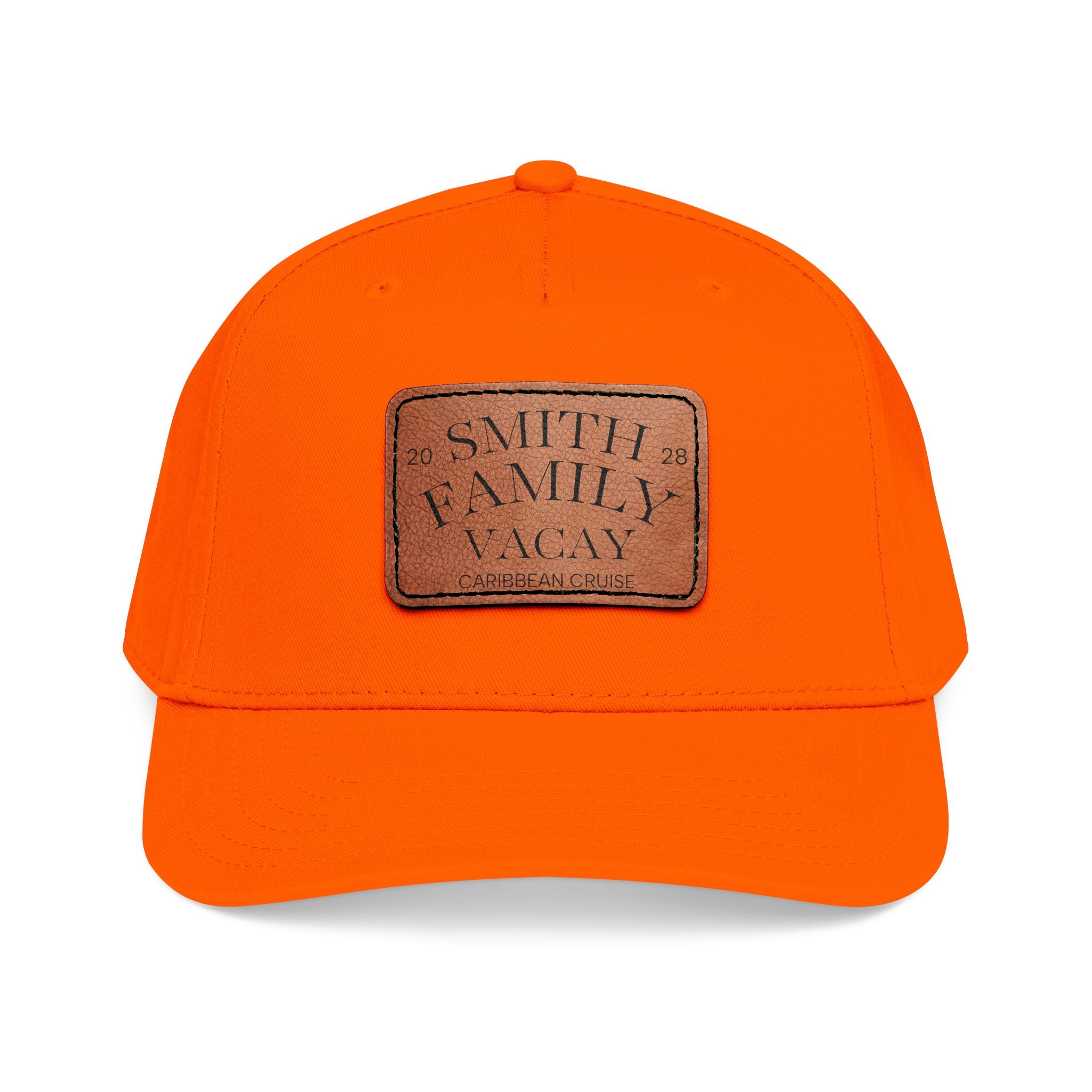 Personalized Text Leather Patch Baseball Cap