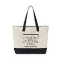 Personalized Zippered Canvas Tote Bag