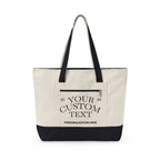 Personalized Zippered Canvas Tote Bag