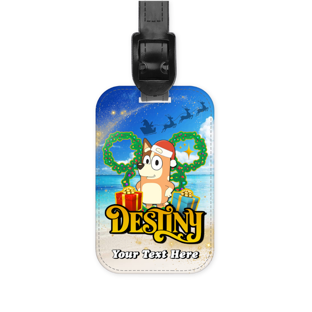Magical Cruise Line Christmas Luggage Tag - Bluey
