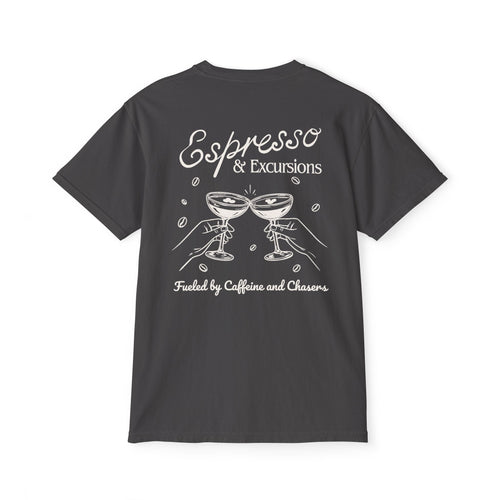 Espresso & Excusions Pocket Tee - Suite Escape