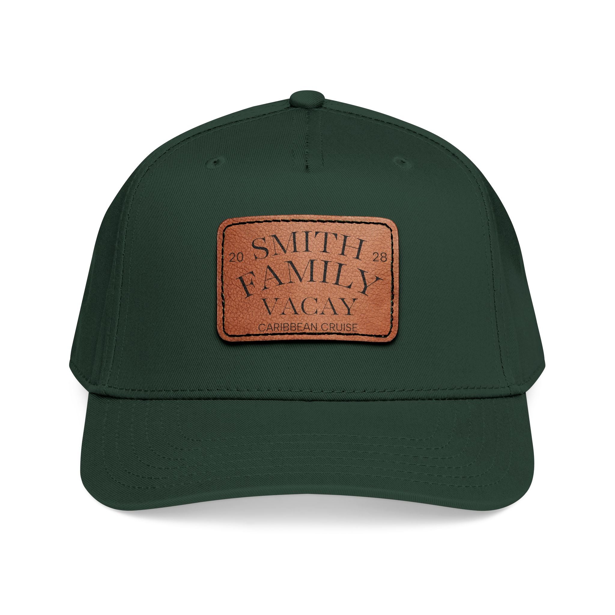 Personalized Text Leather Patch Baseball Cap