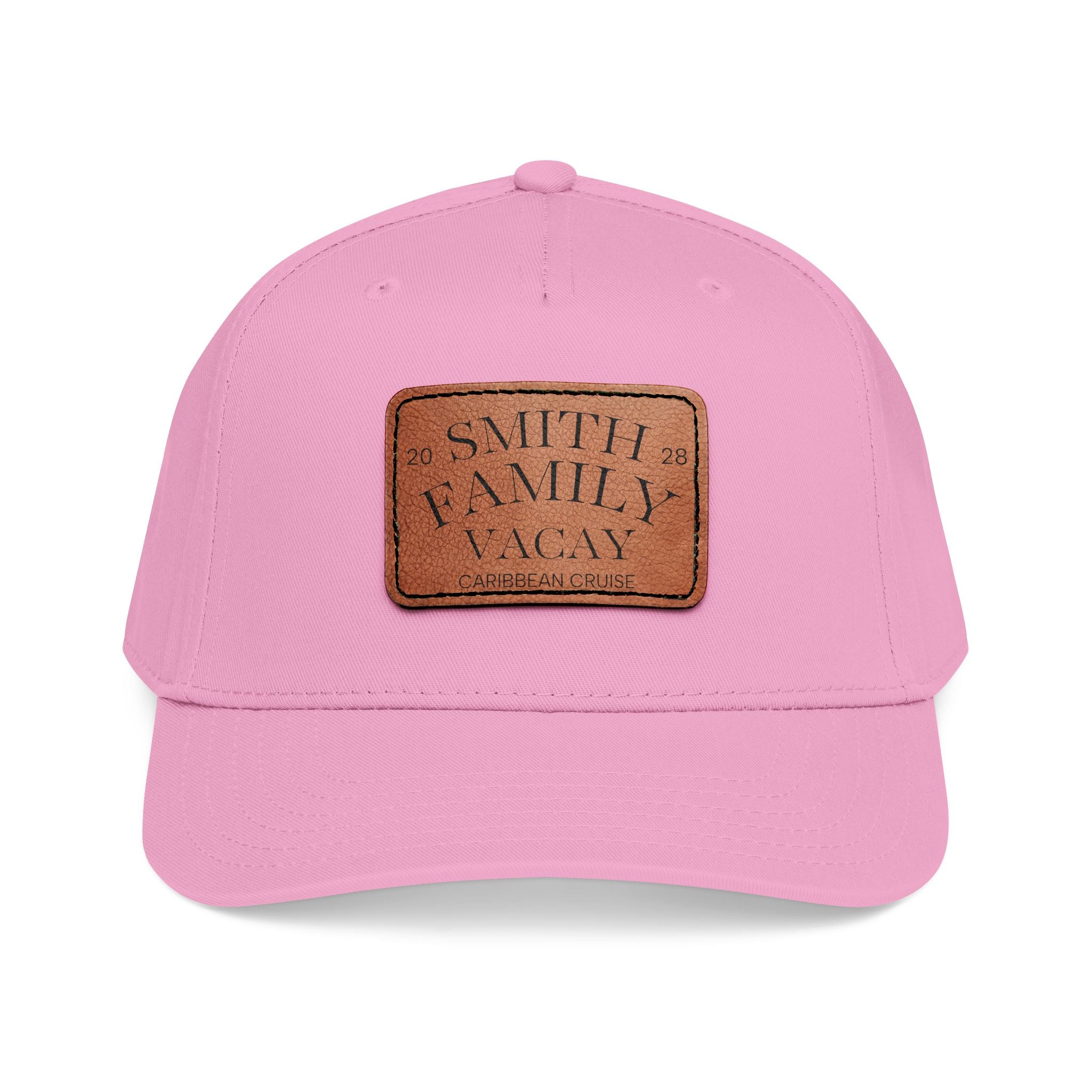 Personalized Text Leather Patch Baseball Cap