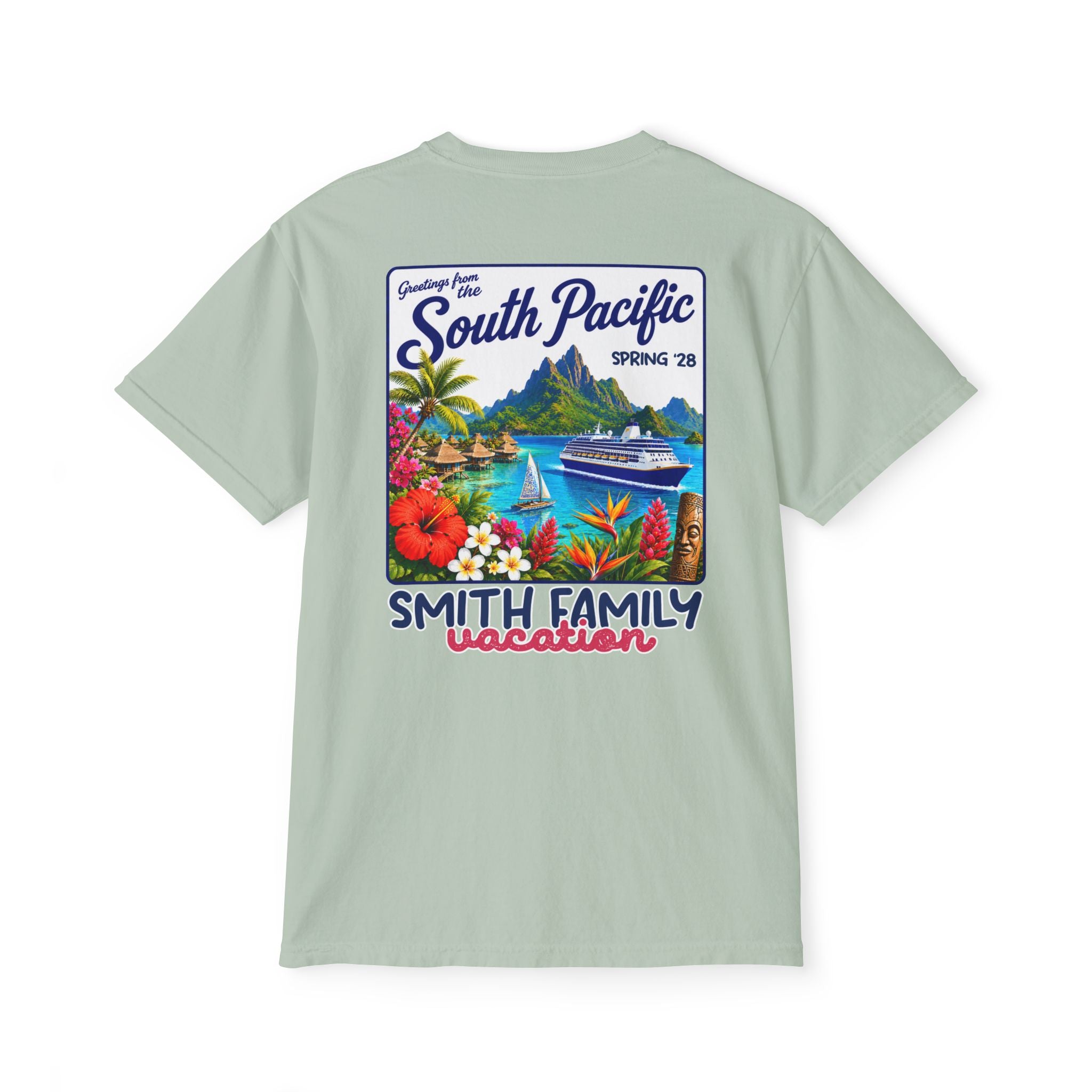 Greetings from the South Pacific Pocket Tee - Suite Escape
