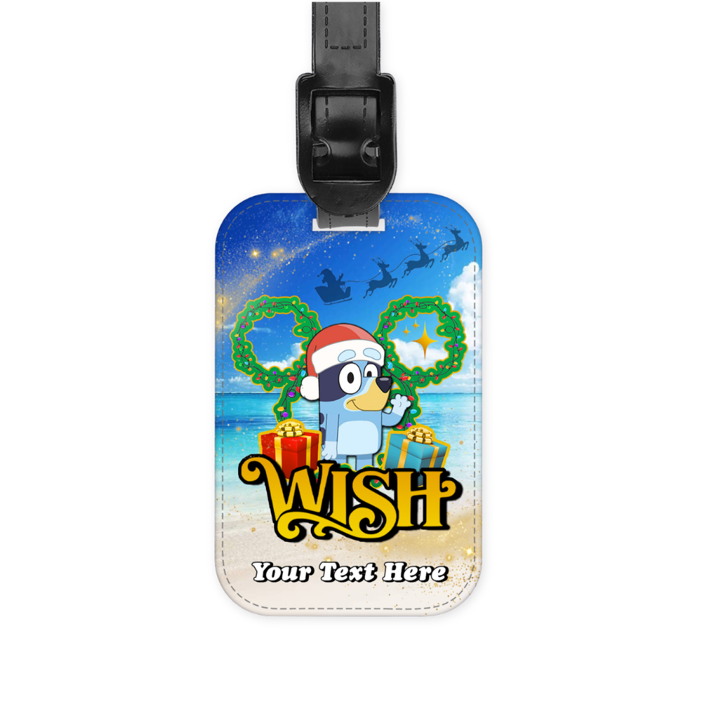 Magical Cruise Line Christmas Luggage Tag - Bluey