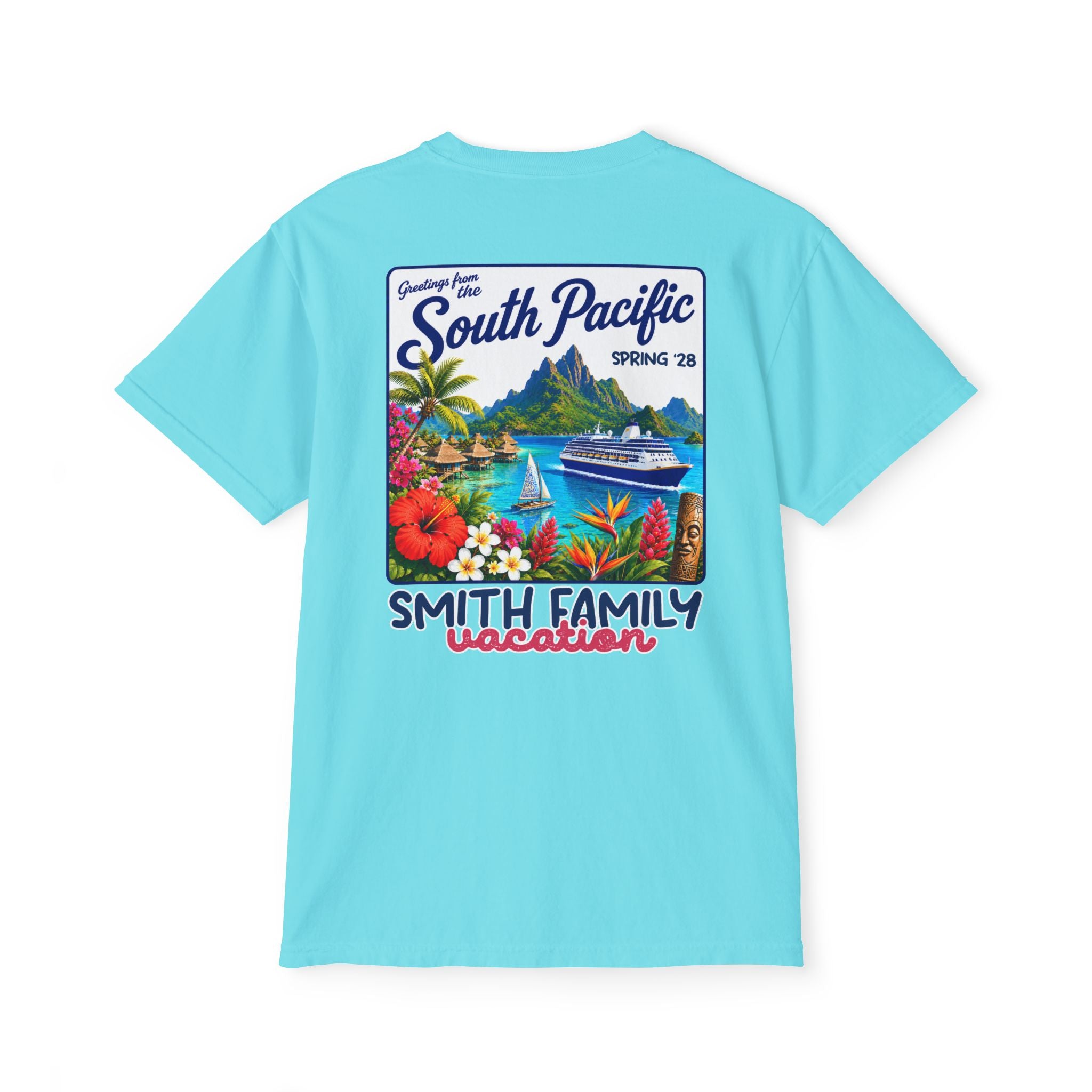 Greetings from the South Pacific Pocket Tee - Suite Escape