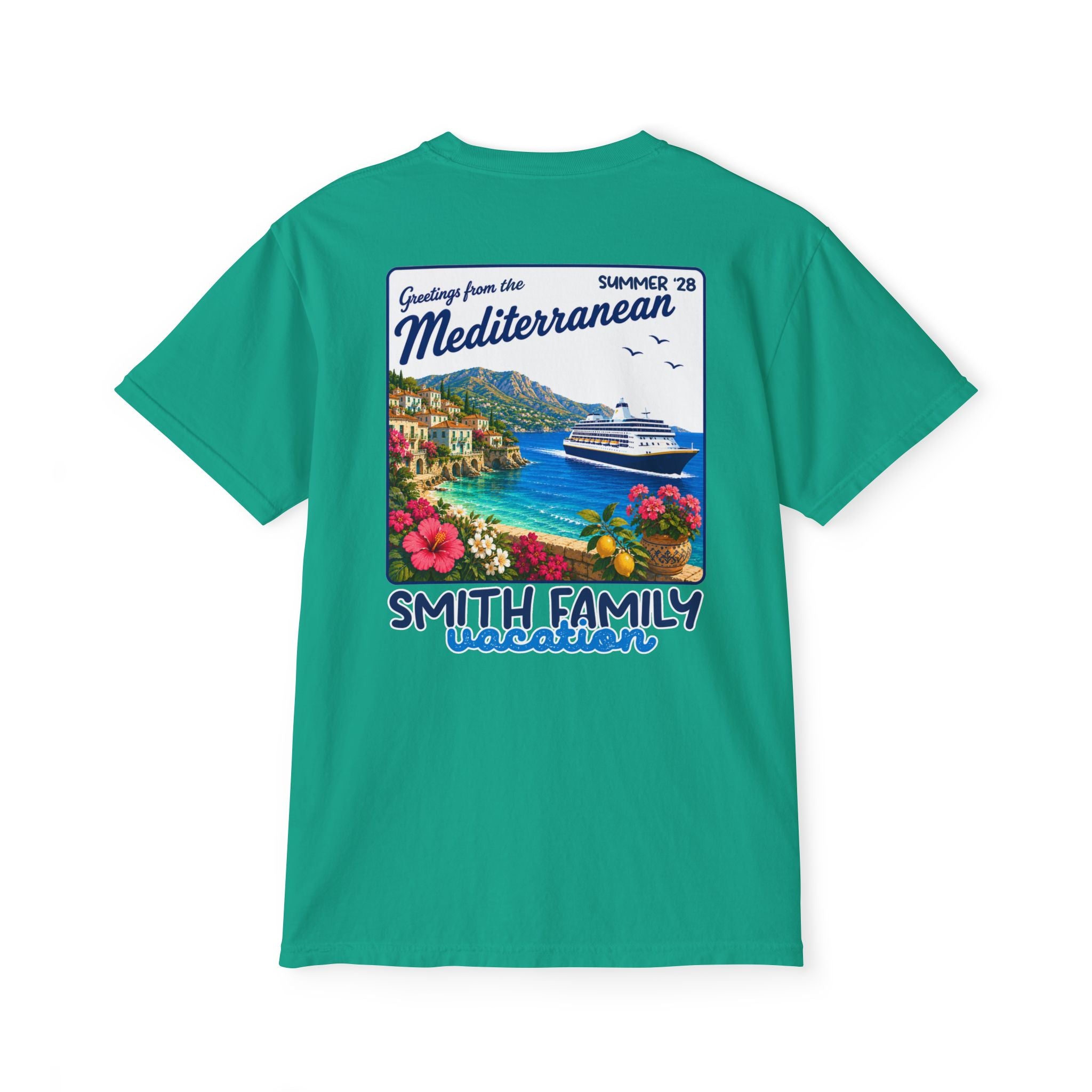 Greetings from the Mediterranean Pocket Tee - Suite Escape