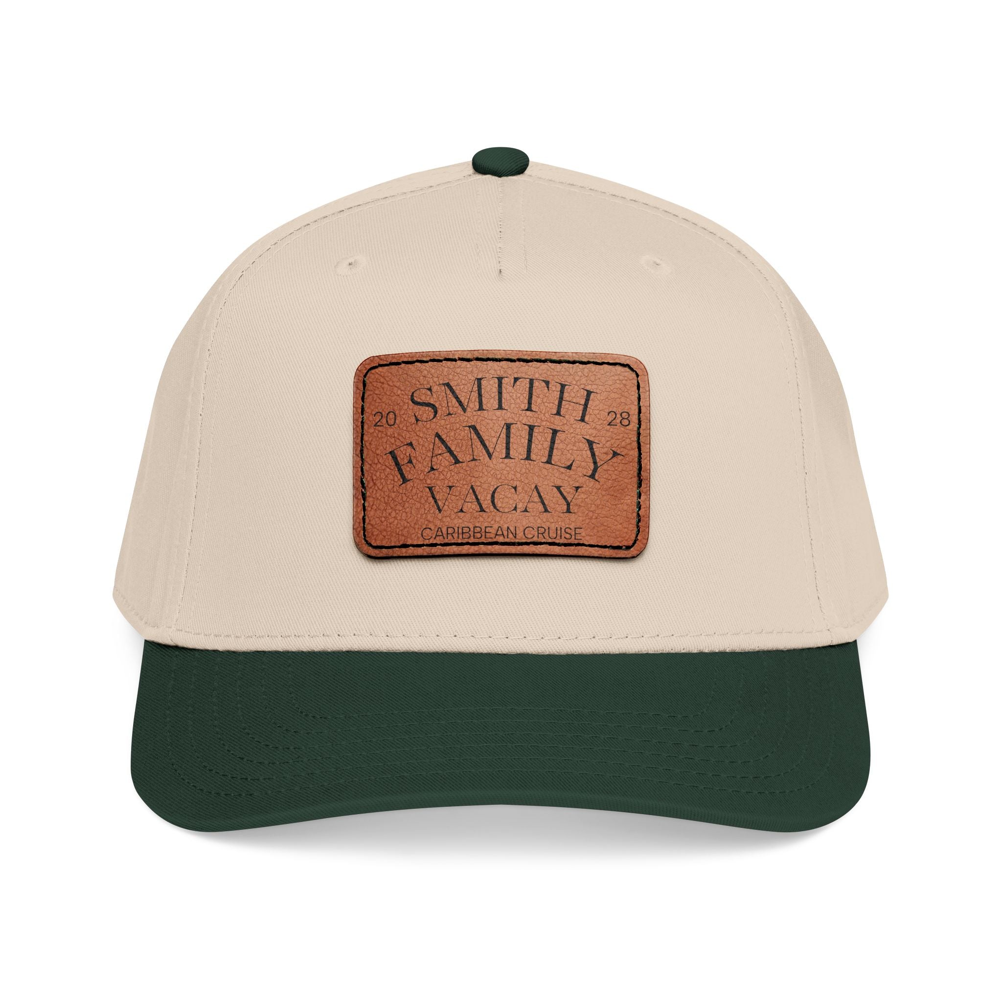 Personalized Text Leather Patch Baseball Cap