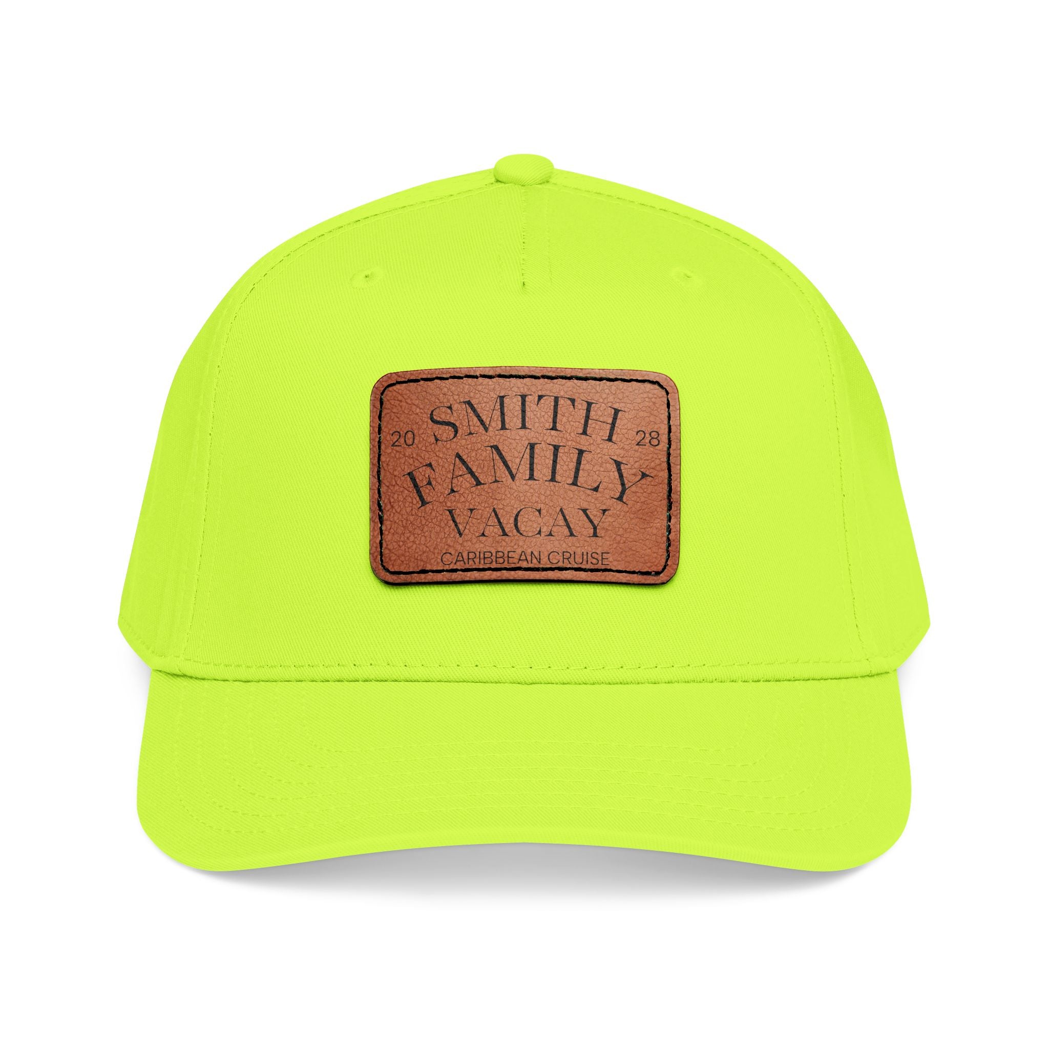 Personalized Text Leather Patch Baseball Cap
