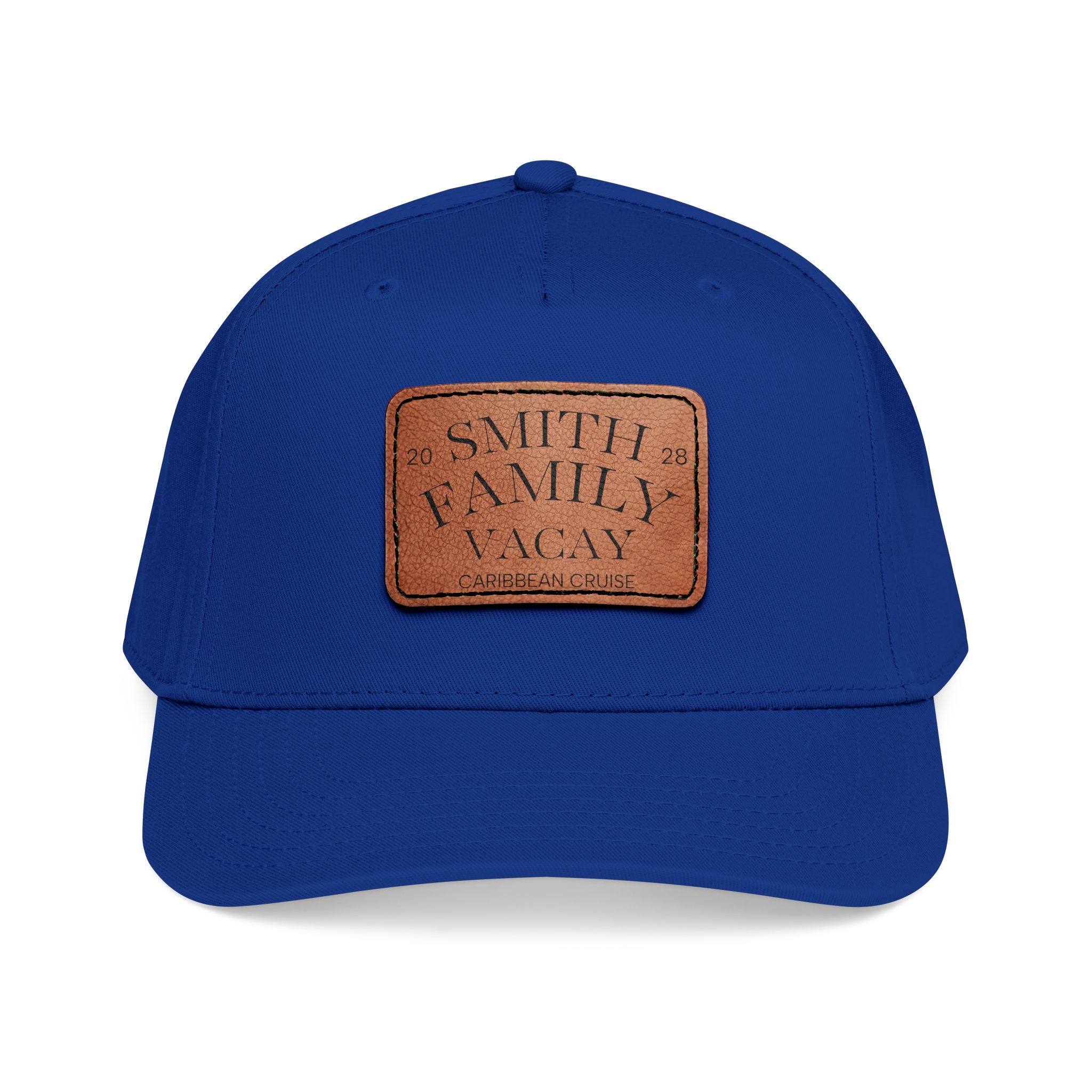 Personalized Text Leather Patch Baseball Cap