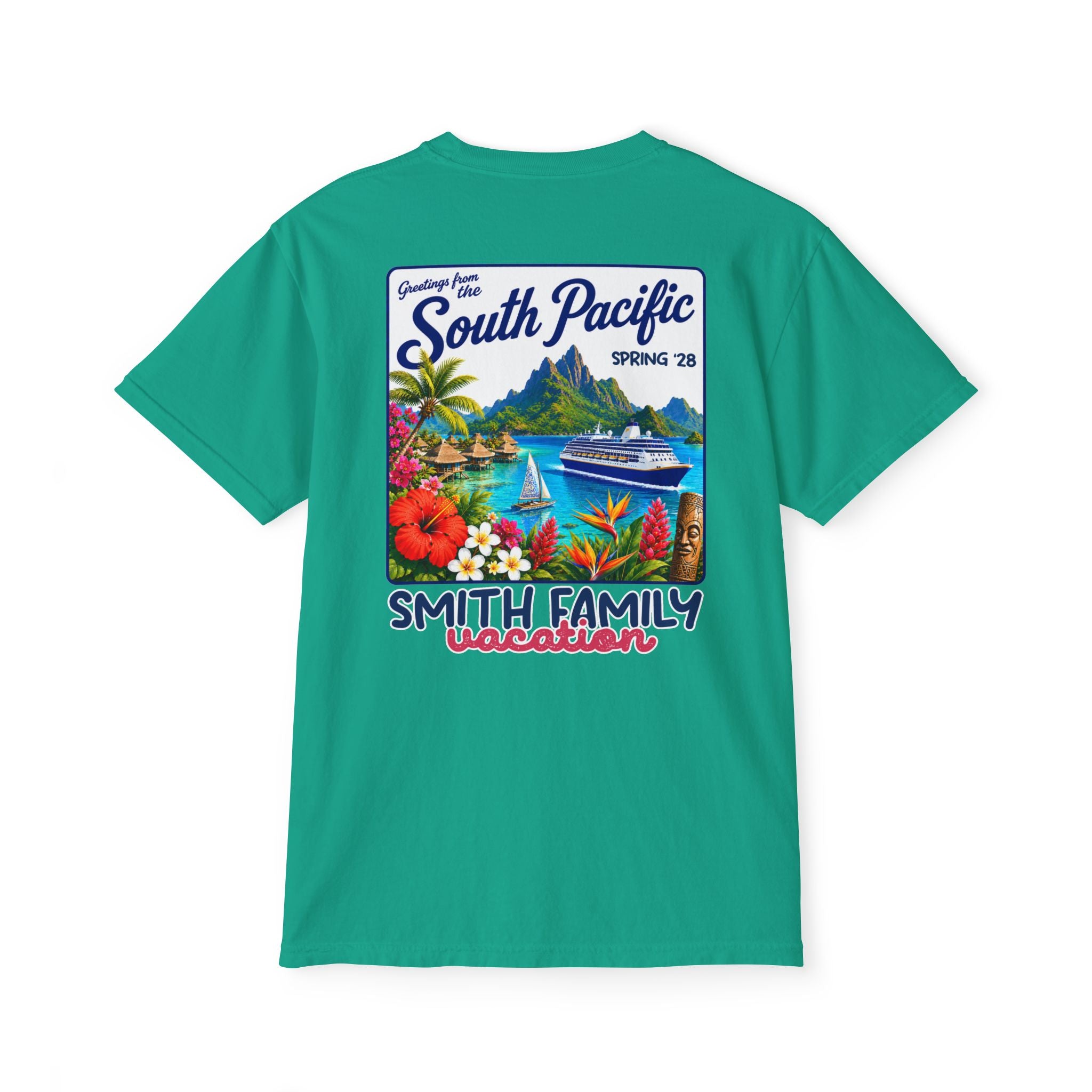 Greetings from the South Pacific Pocket Tee - Suite Escape