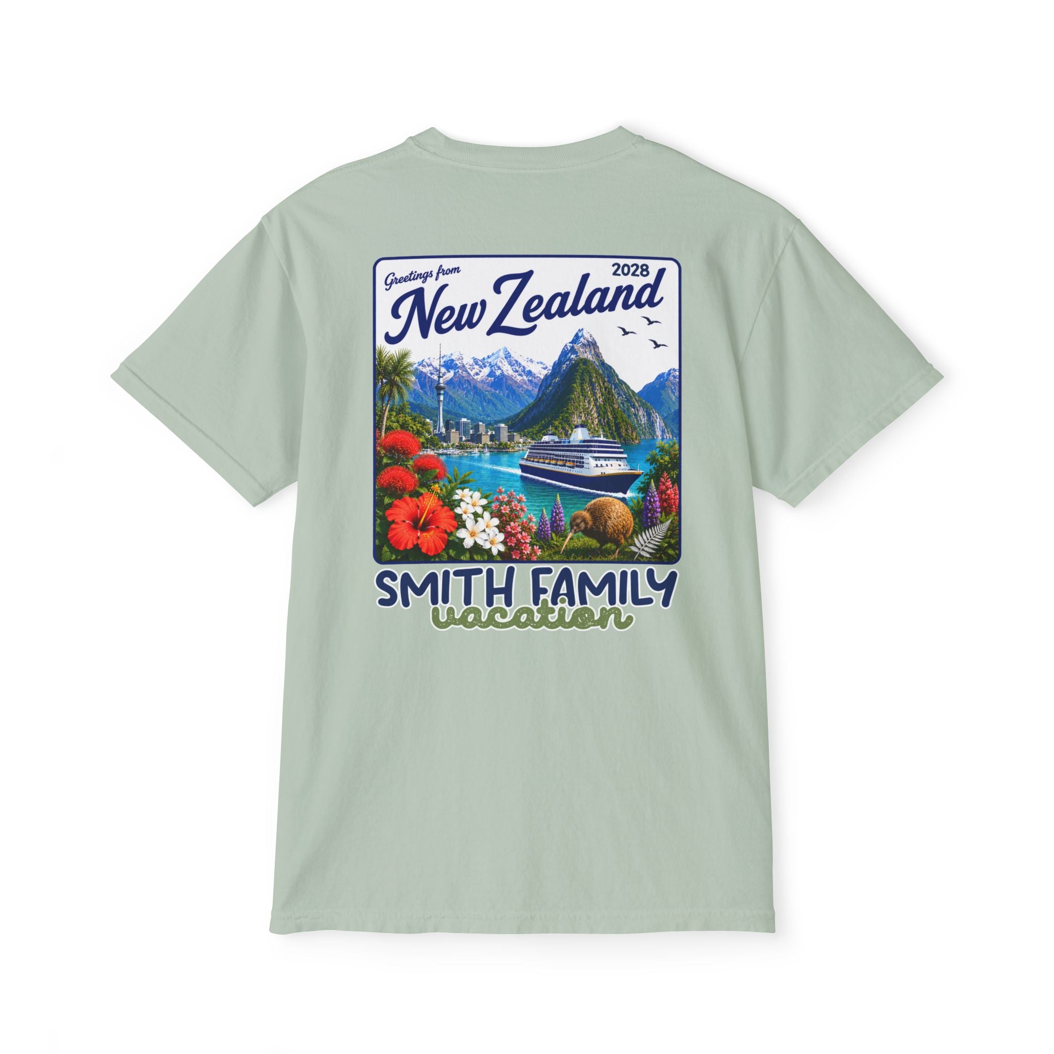 Greetings from New Zealand Pocket Tee - Suite Escape