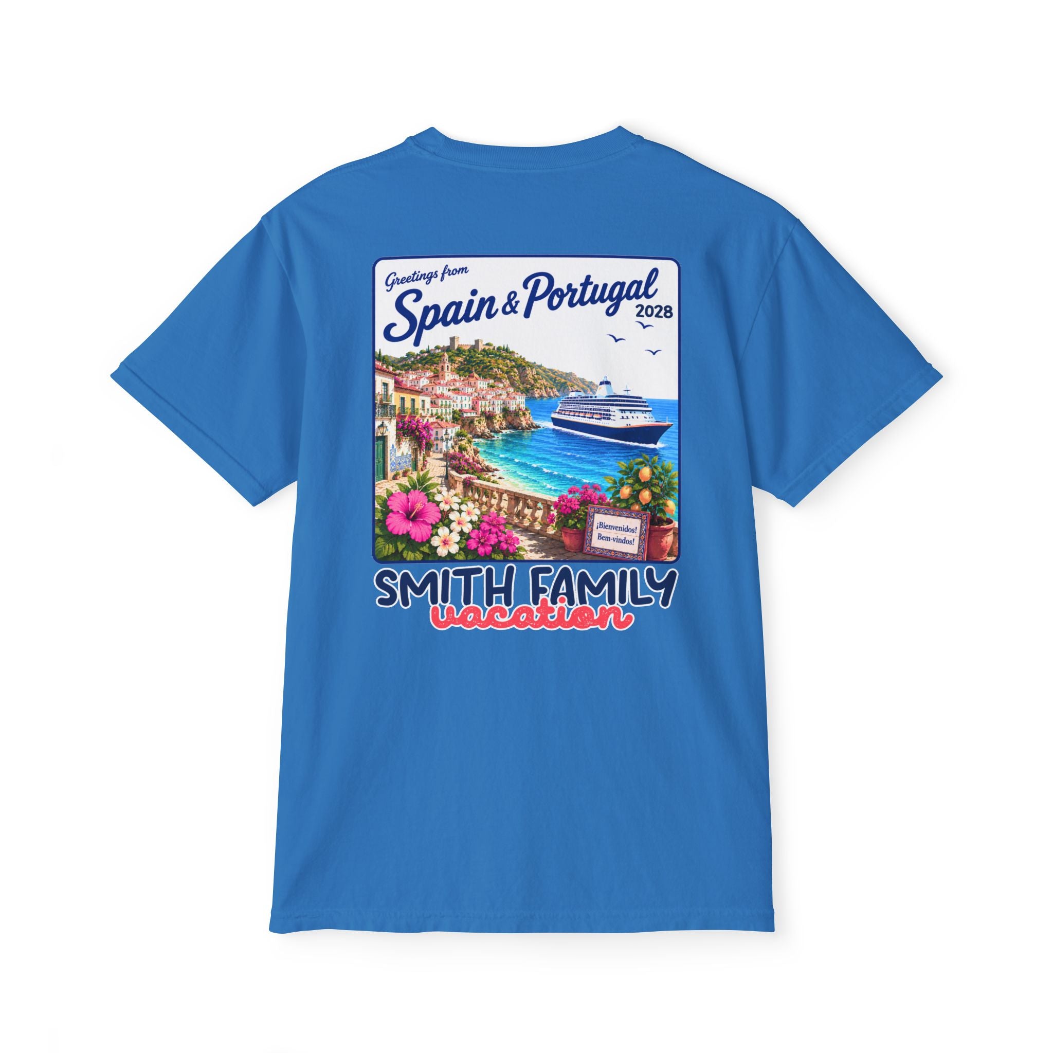 Greetings from Spain & Portugal Pocket Tee - Suite Escape