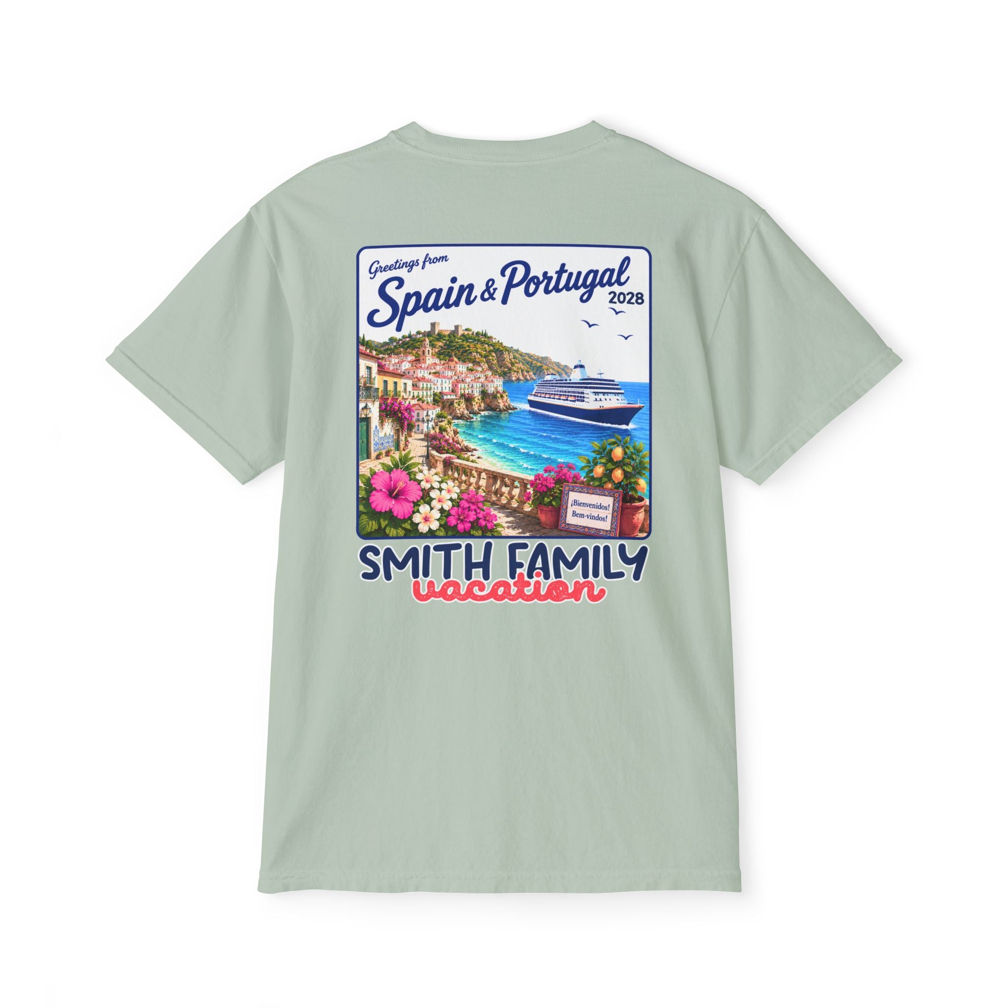 Greetings from Spain & Portugal Pocket Tee - Suite Escape