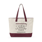 Personalized Zippered Canvas Tote Bag