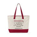 Personalized Zippered Canvas Tote Bag