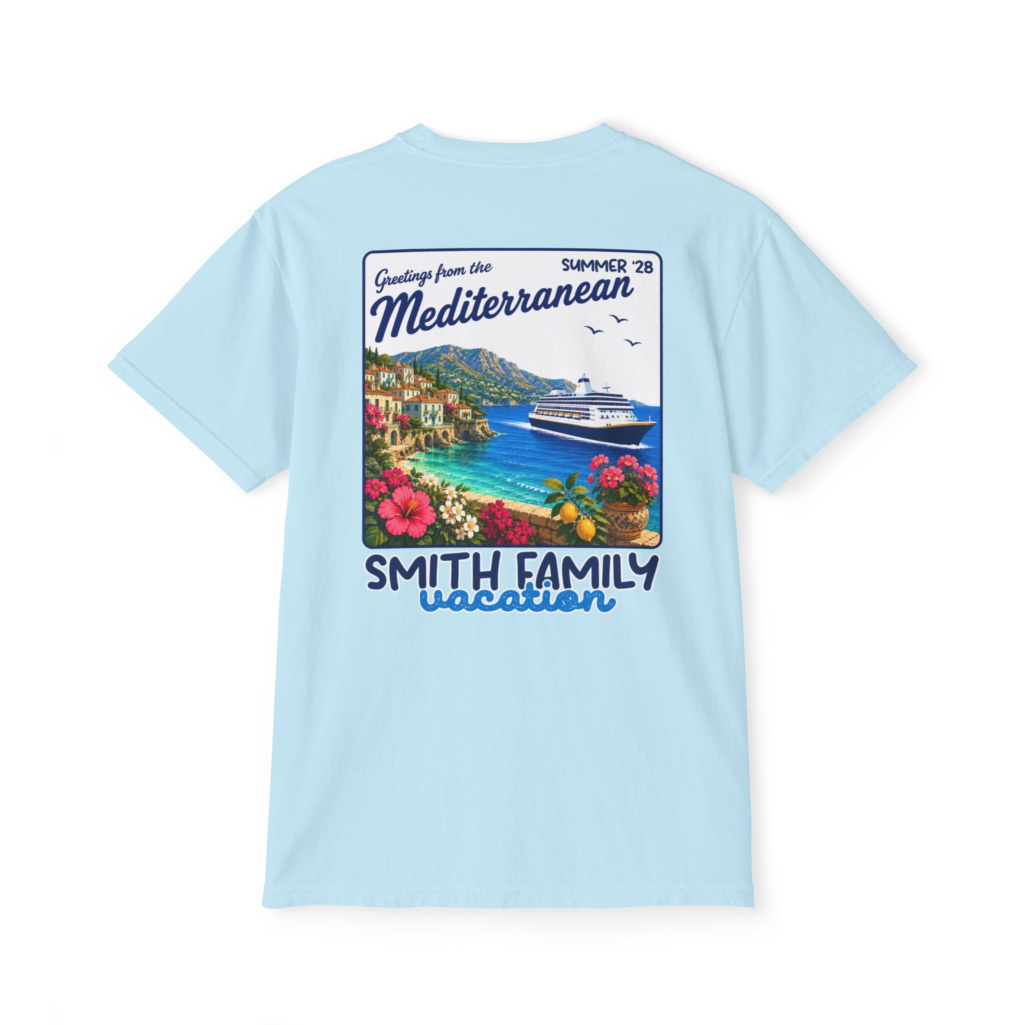 Greetings from the Mediterranean Pocket Tee - Suite Escape