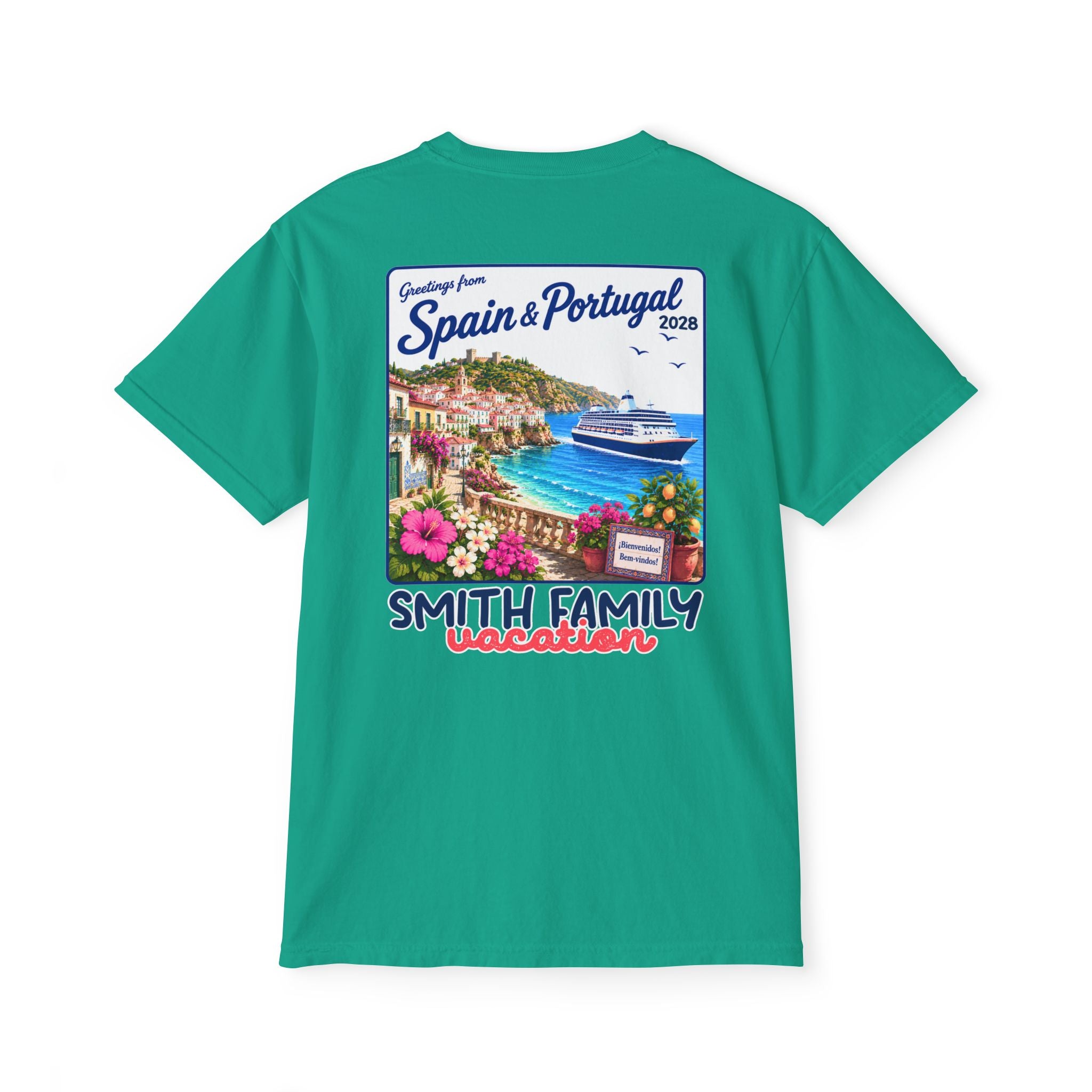 Greetings from Spain & Portugal Pocket Tee - Suite Escape