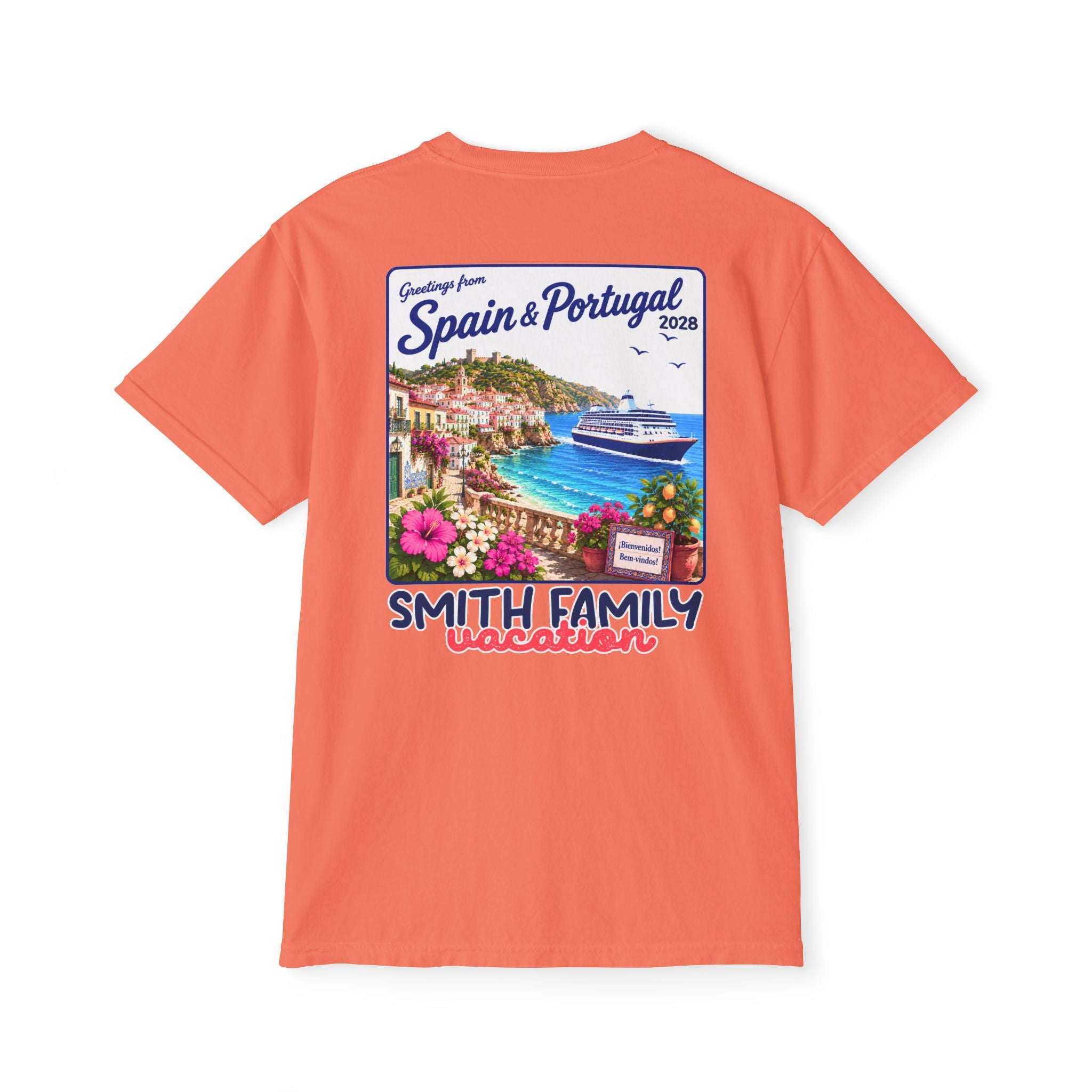 Greetings from Spain & Portugal Pocket Tee - Suite Escape