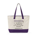 Personalized Zippered Canvas Tote Bag