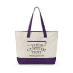 Personalized Zippered Canvas Tote Bag
