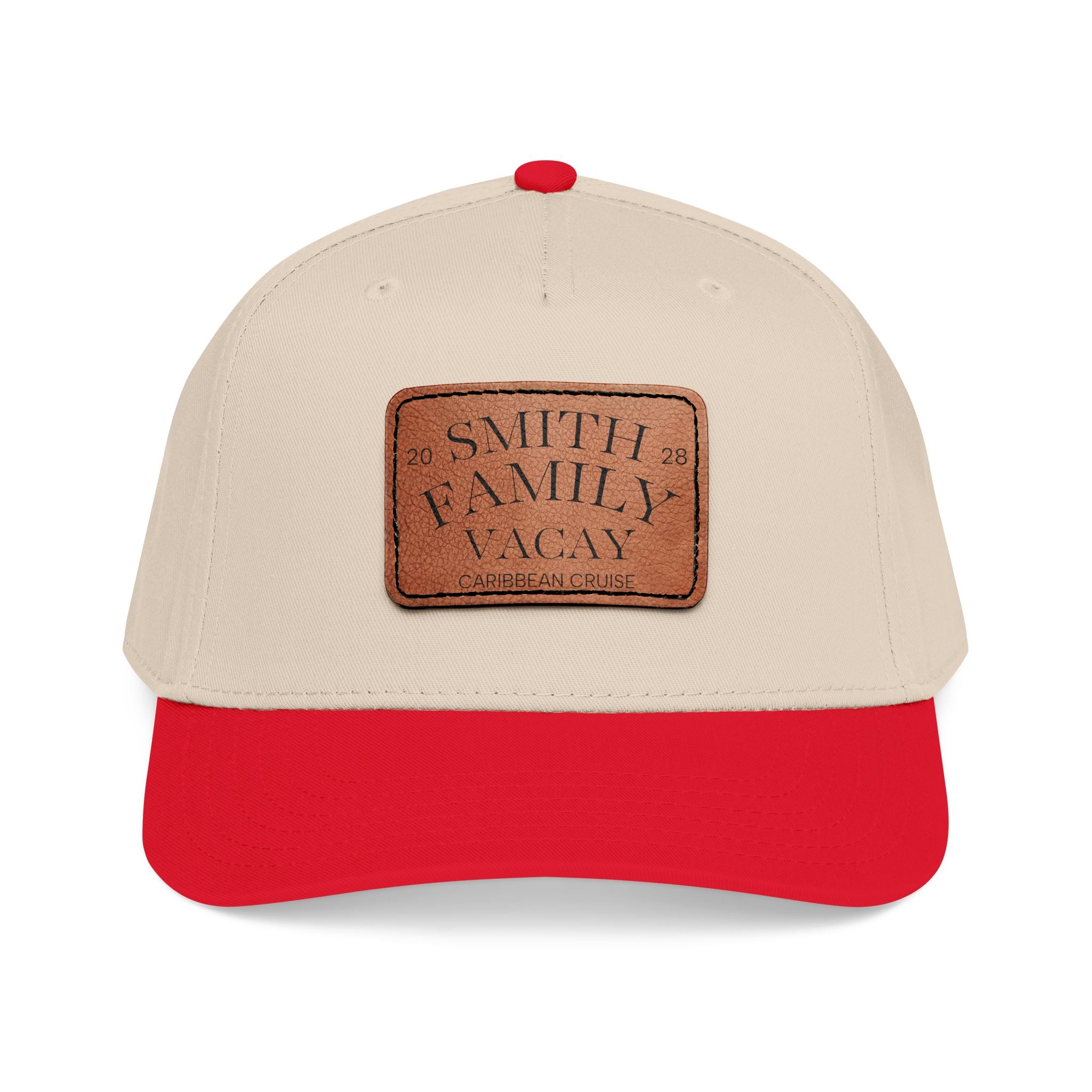 Personalized Text Leather Patch Baseball Cap