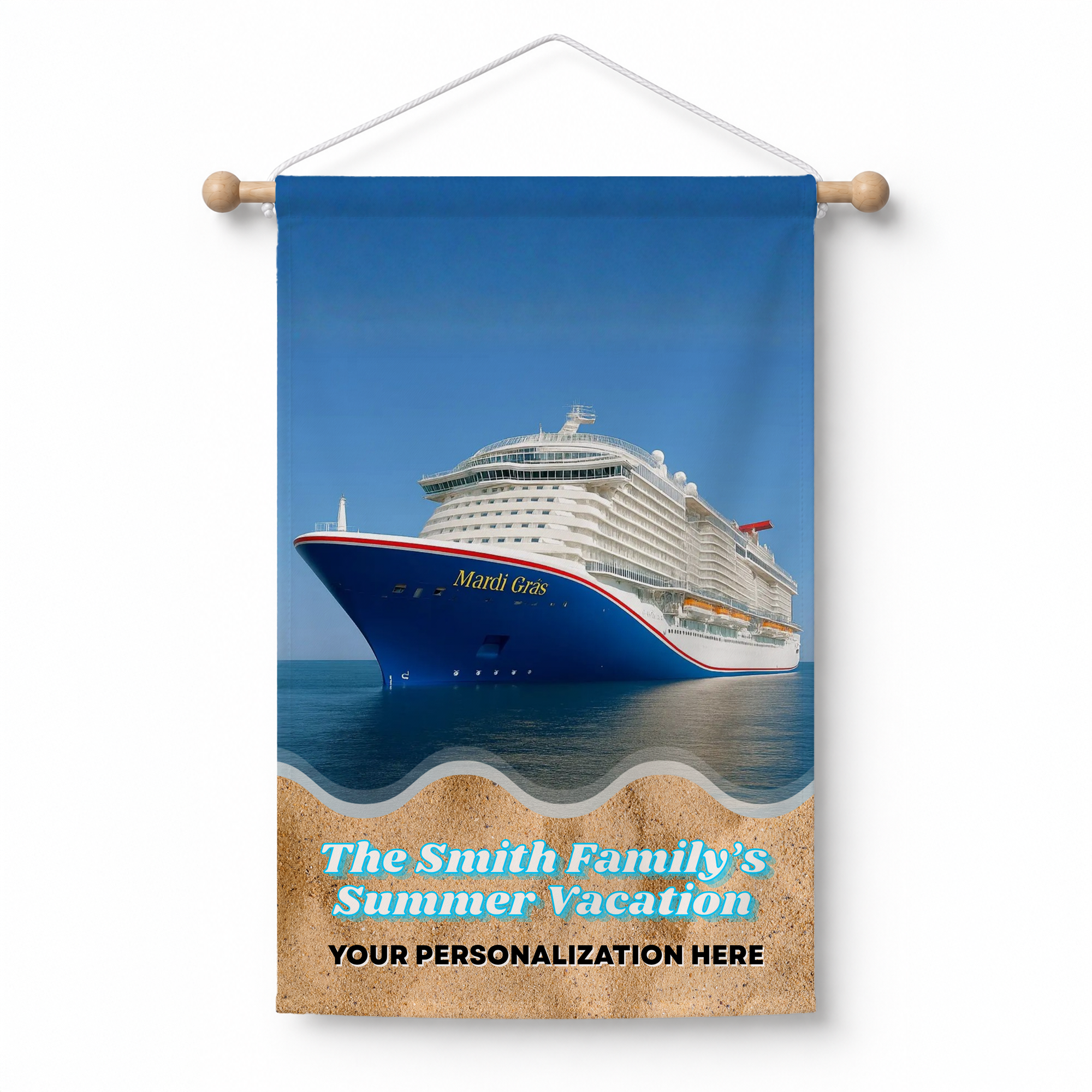 Personalized Fun Ship Cruise Line Cabin Door Banner - Mardi Gras