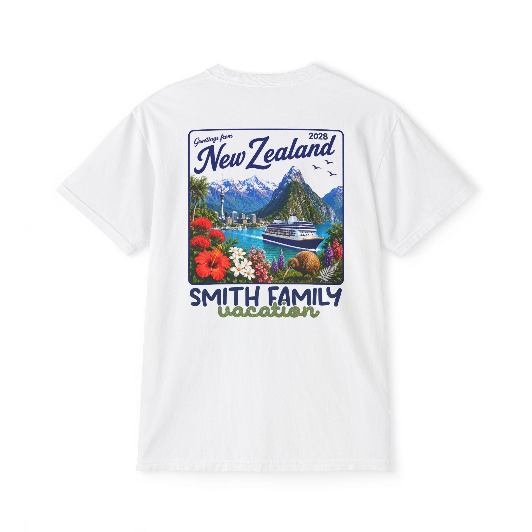 Greetings from New Zealand Pocket Tee - Suite Escape
