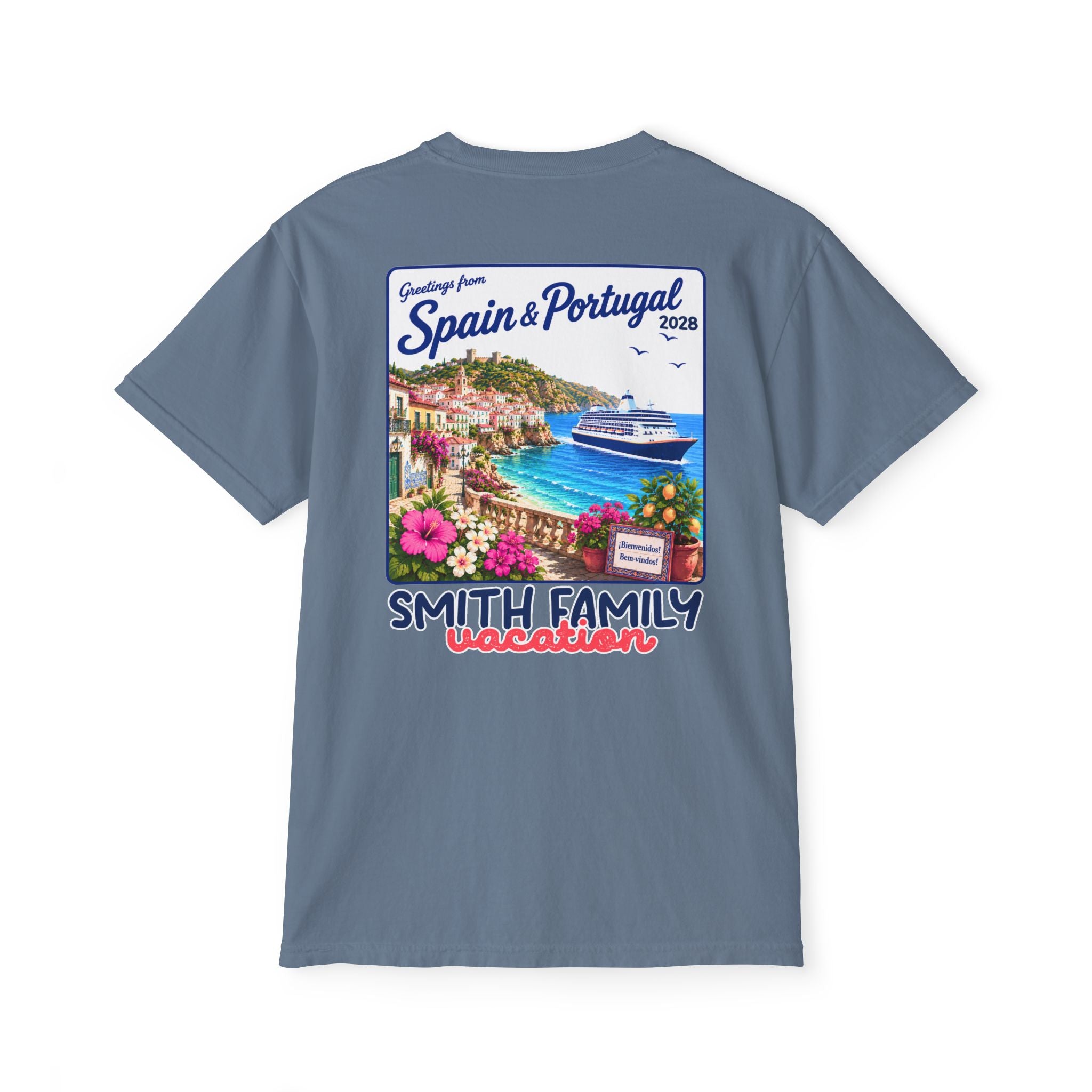 Greetings from Spain & Portugal Pocket Tee - Suite Escape
