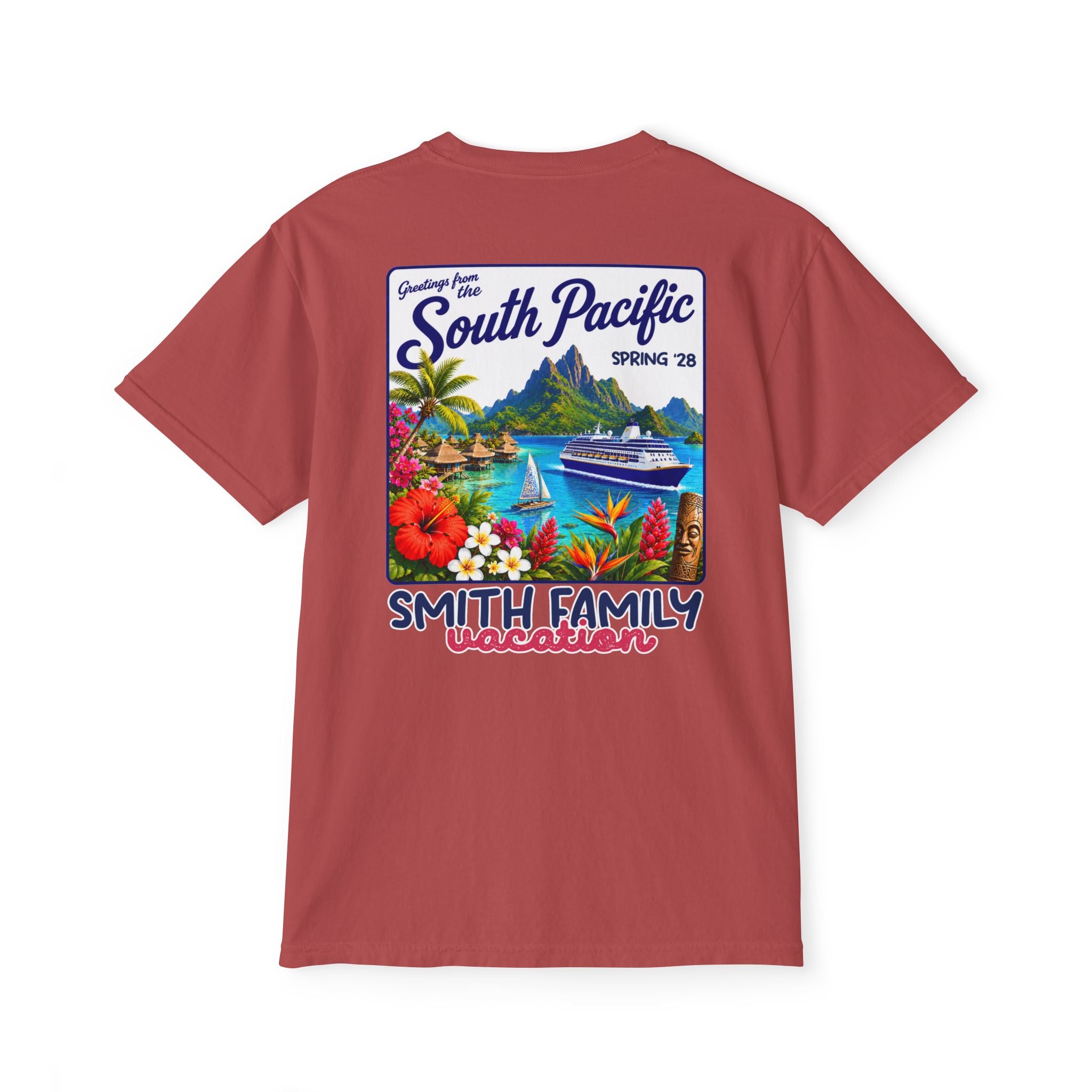 Greetings from the South Pacific Pocket Tee - Suite Escape