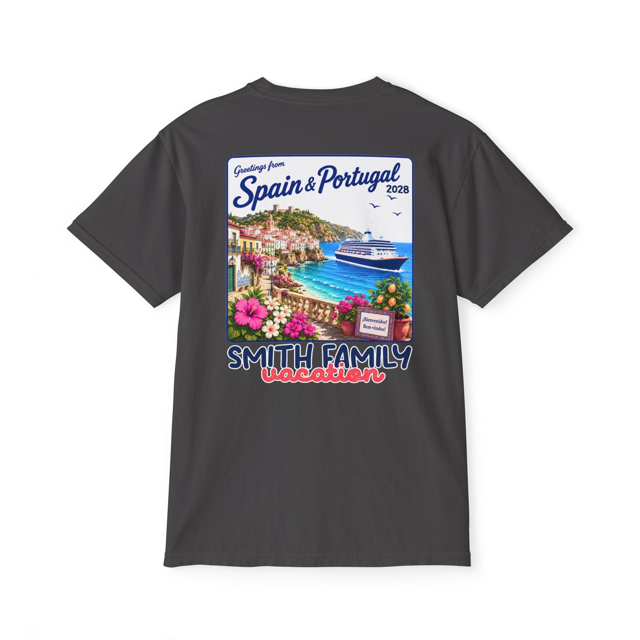 Greetings from Spain & Portugal Pocket Tee - Suite Escape