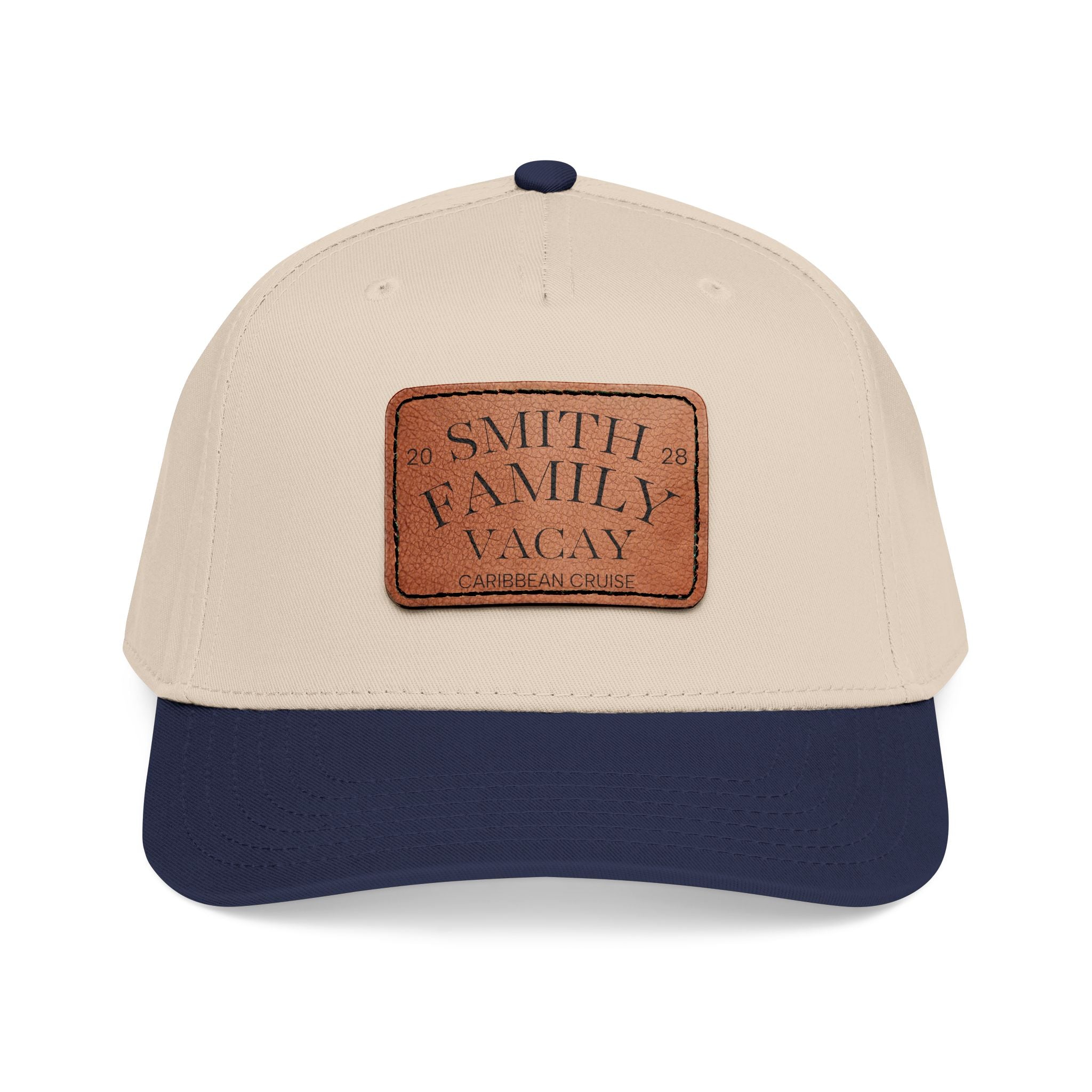 Personalized Text Leather Patch Baseball Cap