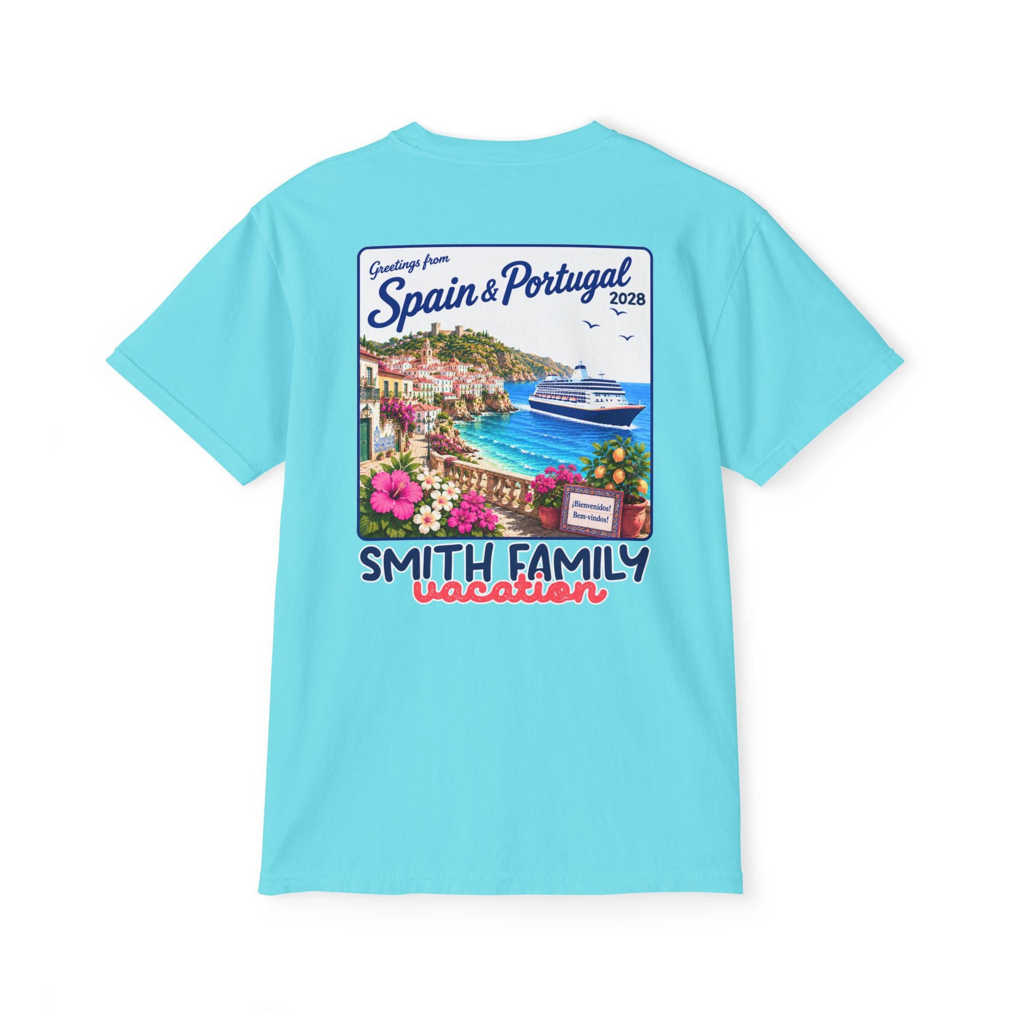 Greetings from Spain & Portugal Pocket Tee - Suite Escape