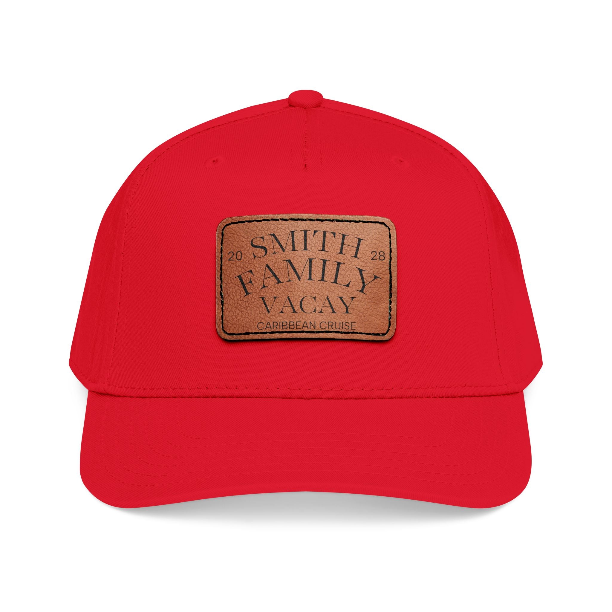 Personalized Text Leather Patch Baseball Cap