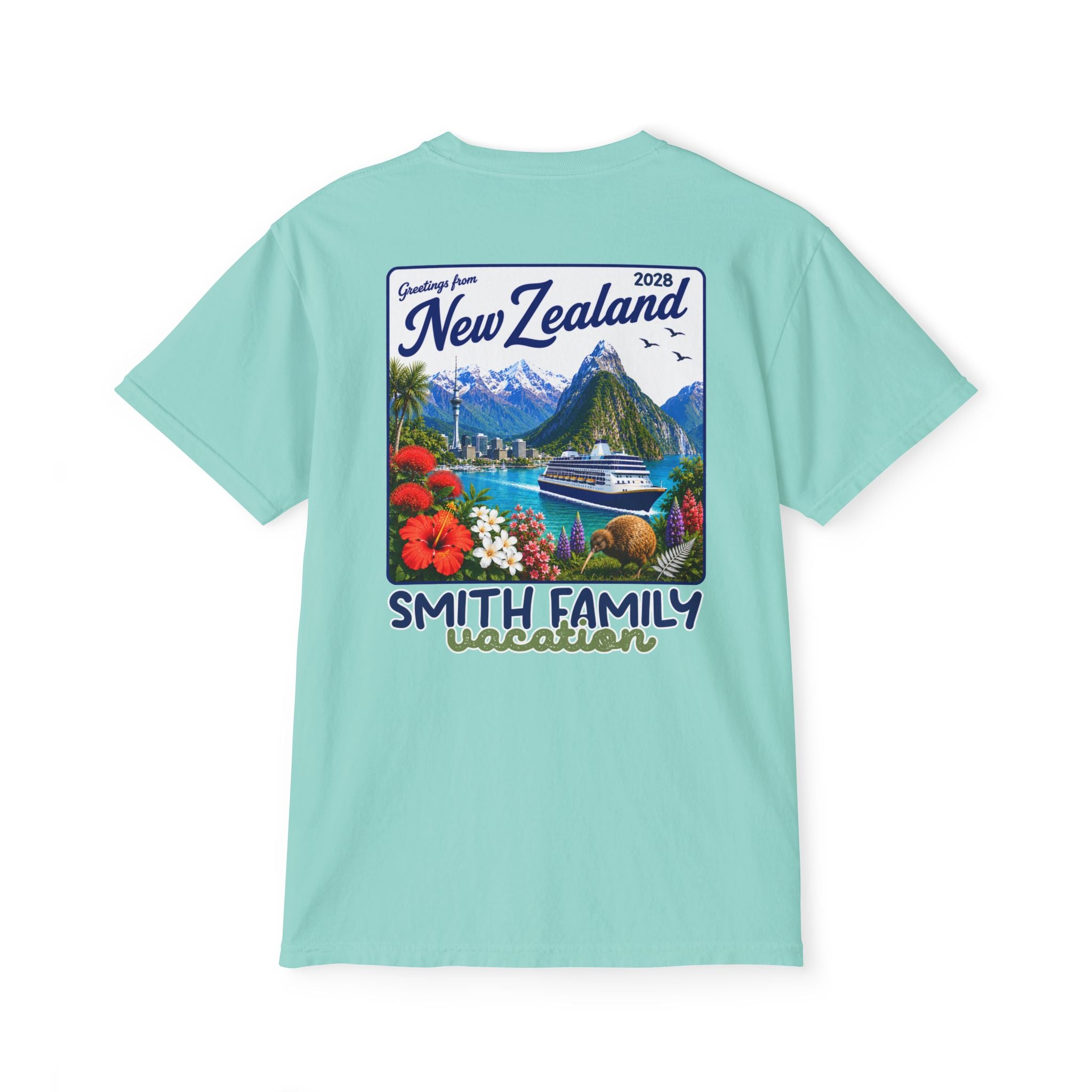 Greetings from New Zealand Pocket Tee - Suite Escape