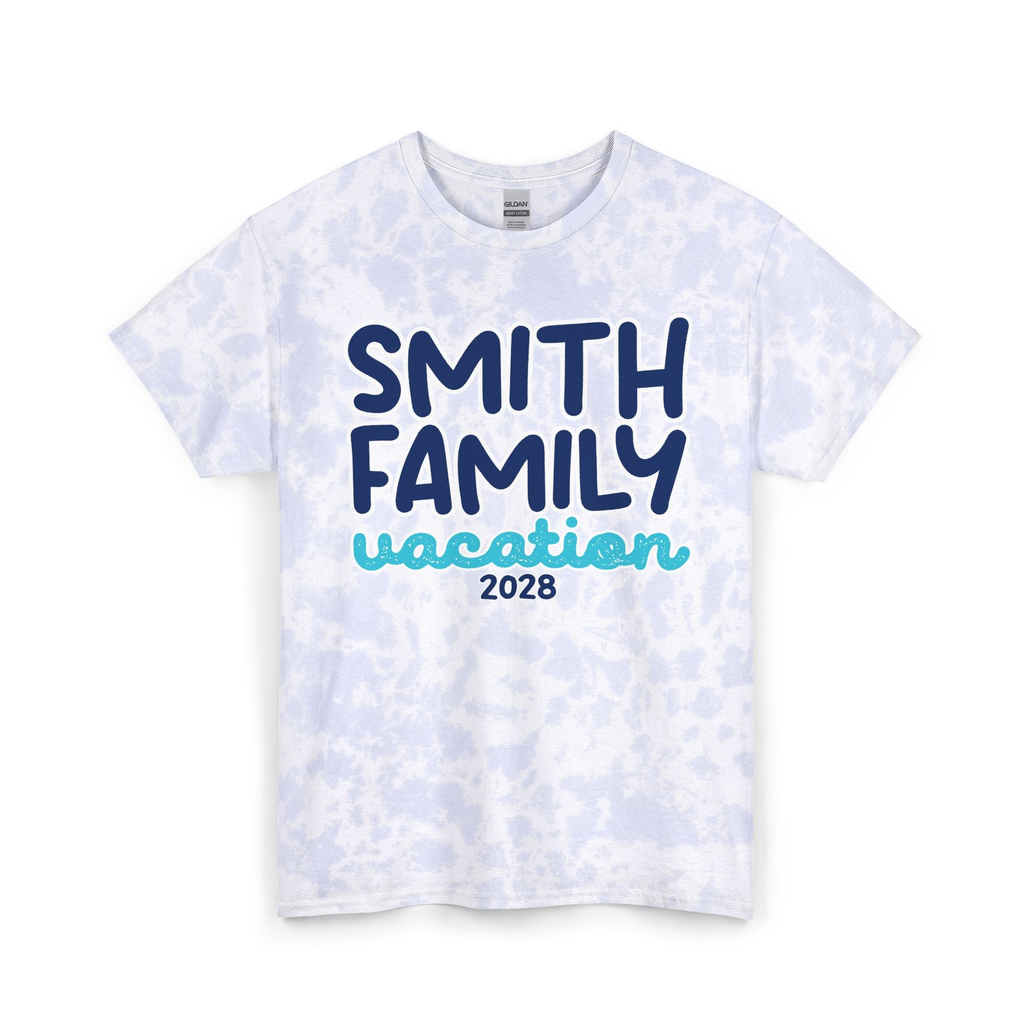 Personalized Handwritten Text Tie-Dye Tee - Powder Clouds