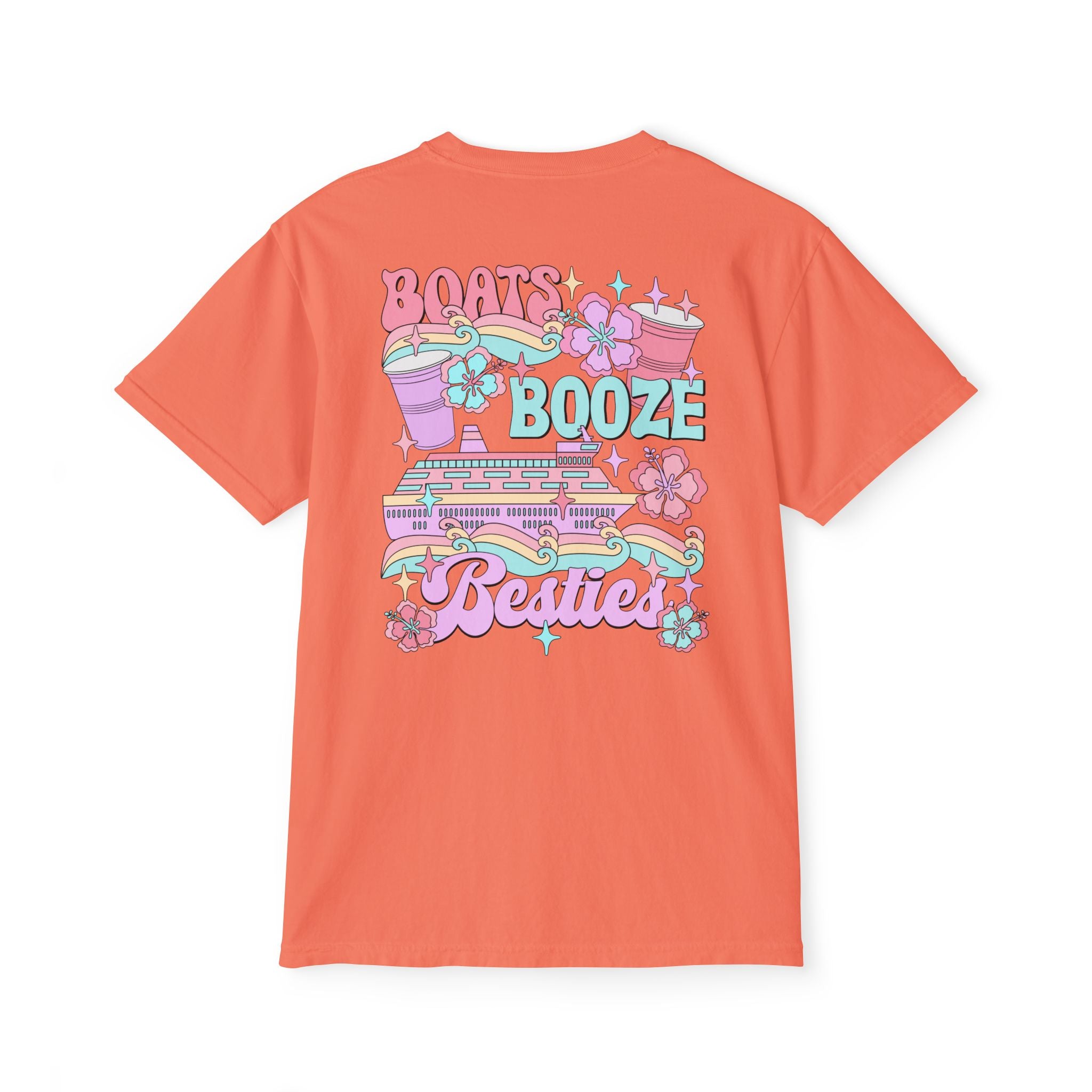 Boats, Booze, and Besties Pocket Tee