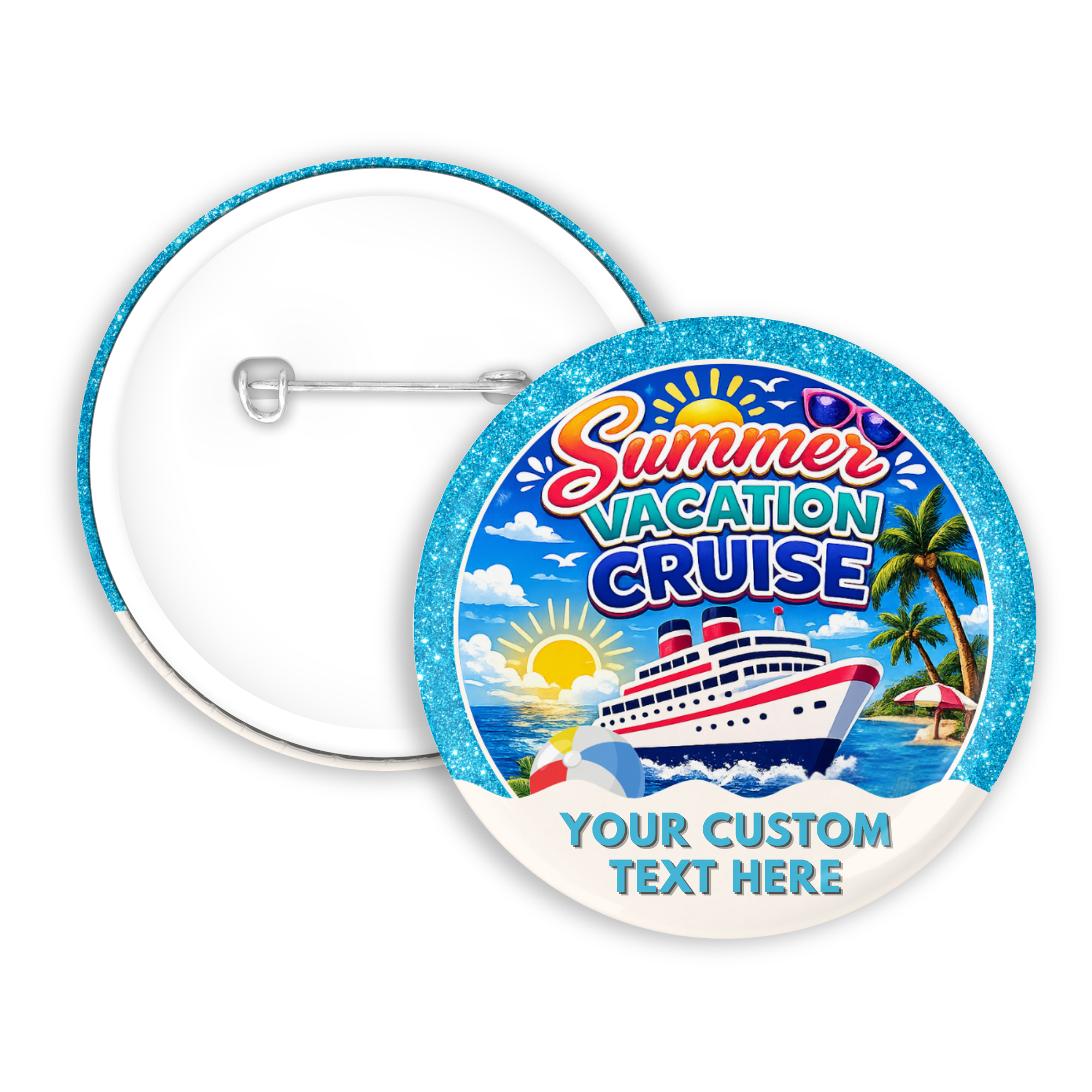 Summer Vacation Cruise Pinback Button - Suite Escape