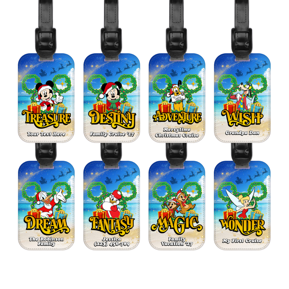 Magical Cruise Line Christmas Luggage Tag - Classic Characters