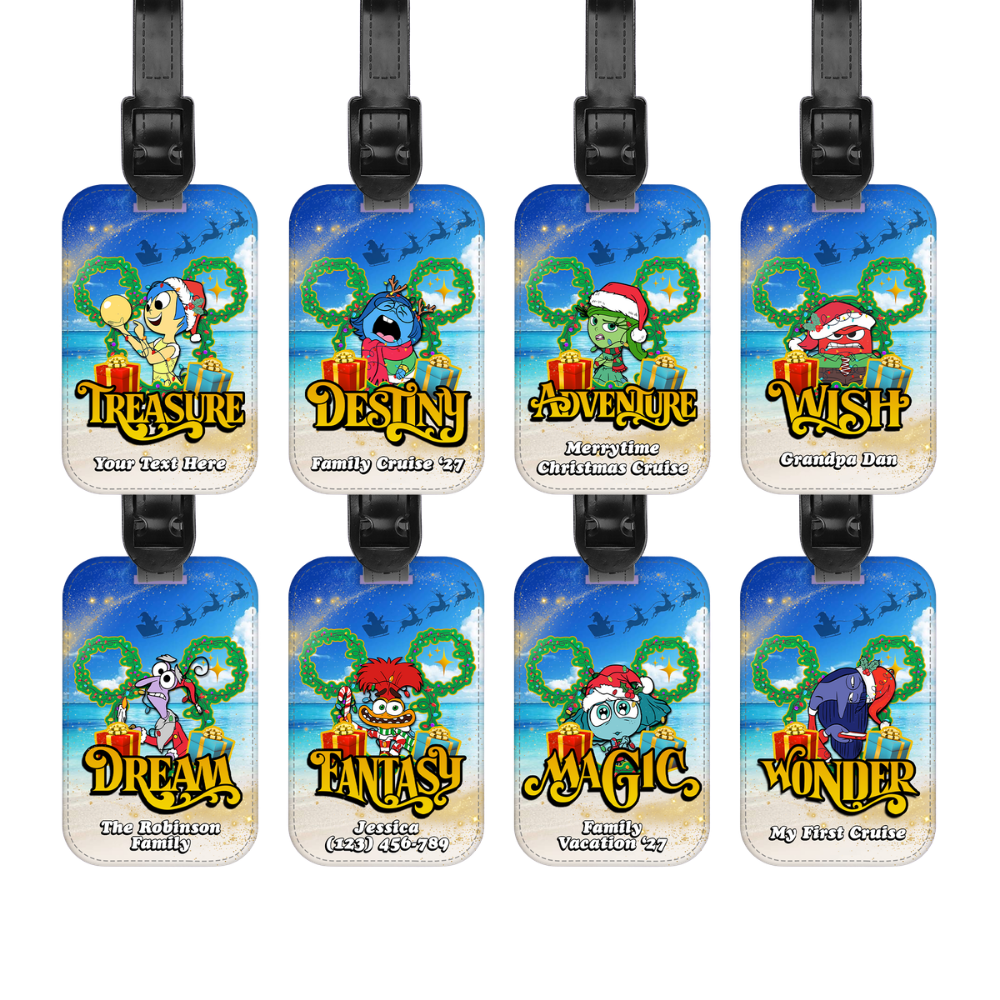 Magical Cruise Line Christmas Luggage Tag - Inside Out