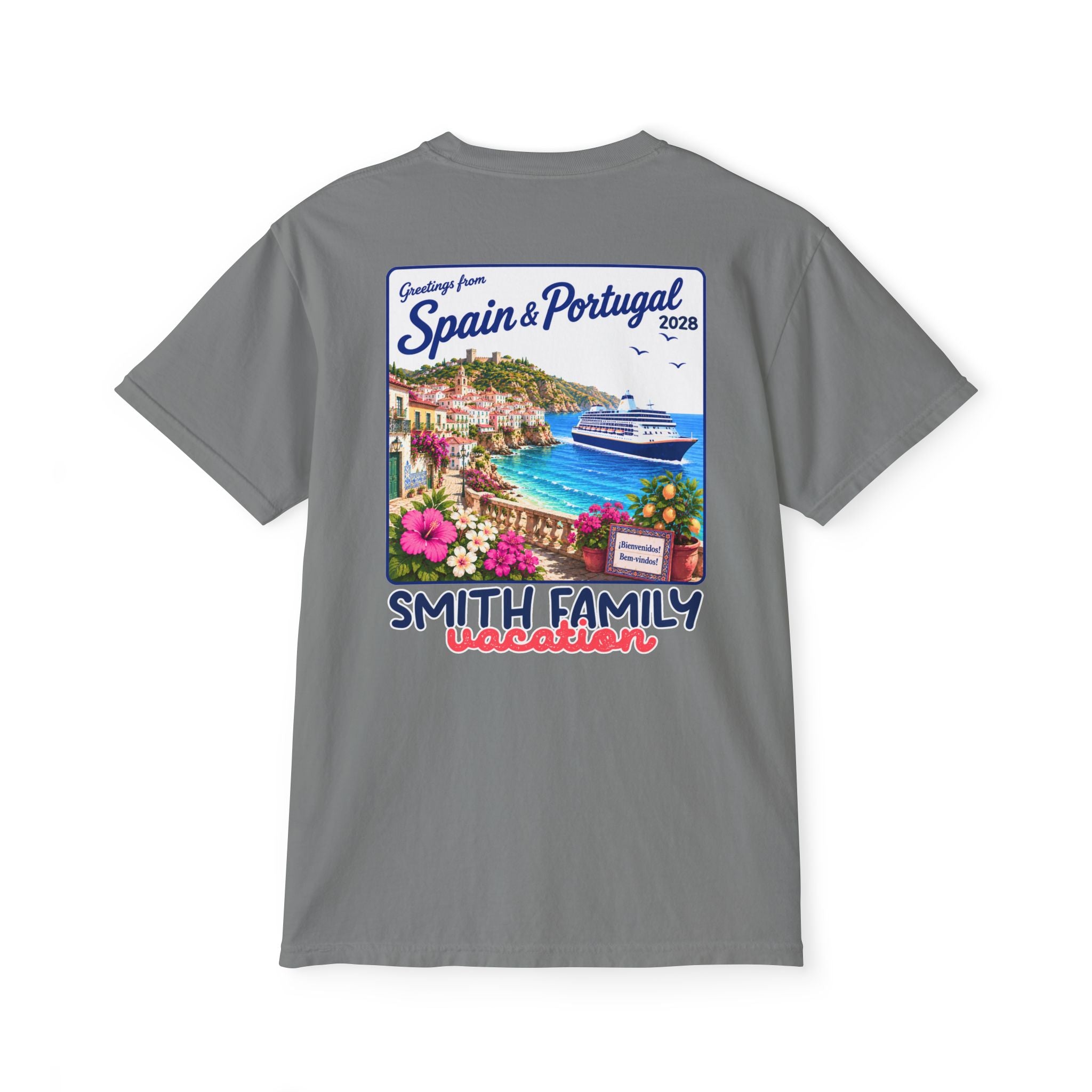 Greetings from Spain & Portugal Pocket Tee - Suite Escape