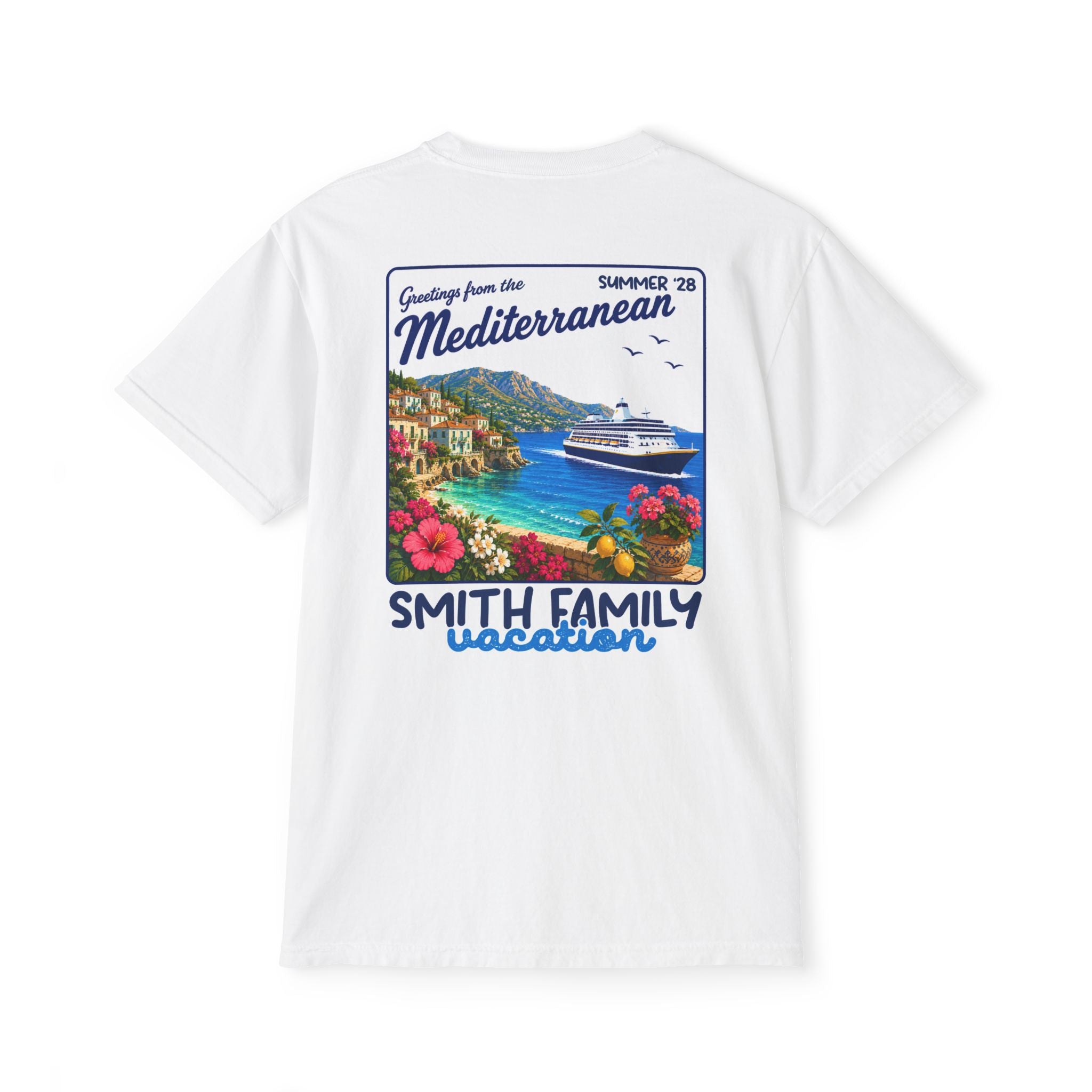Greetings from the Mediterranean Pocket Tee - Suite Escape