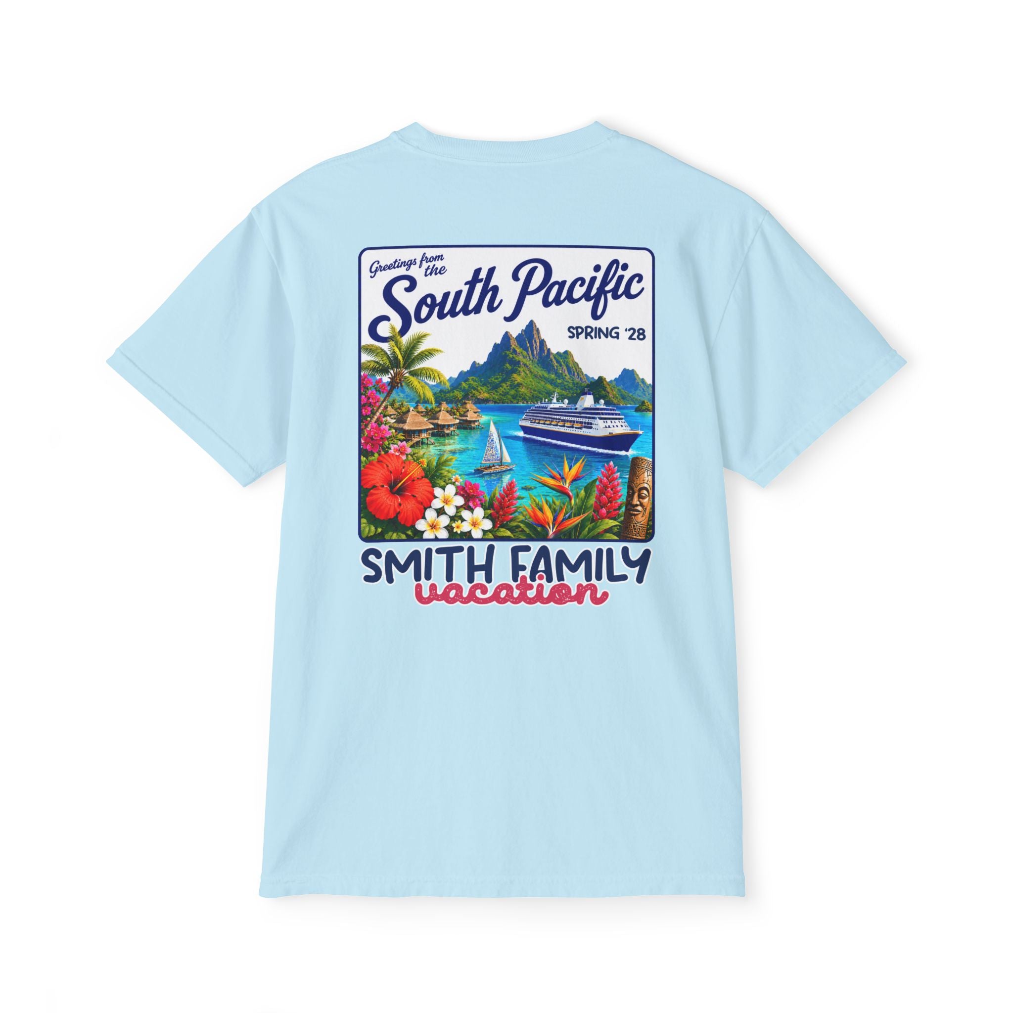 Greetings from the South Pacific Pocket Tee - Suite Escape