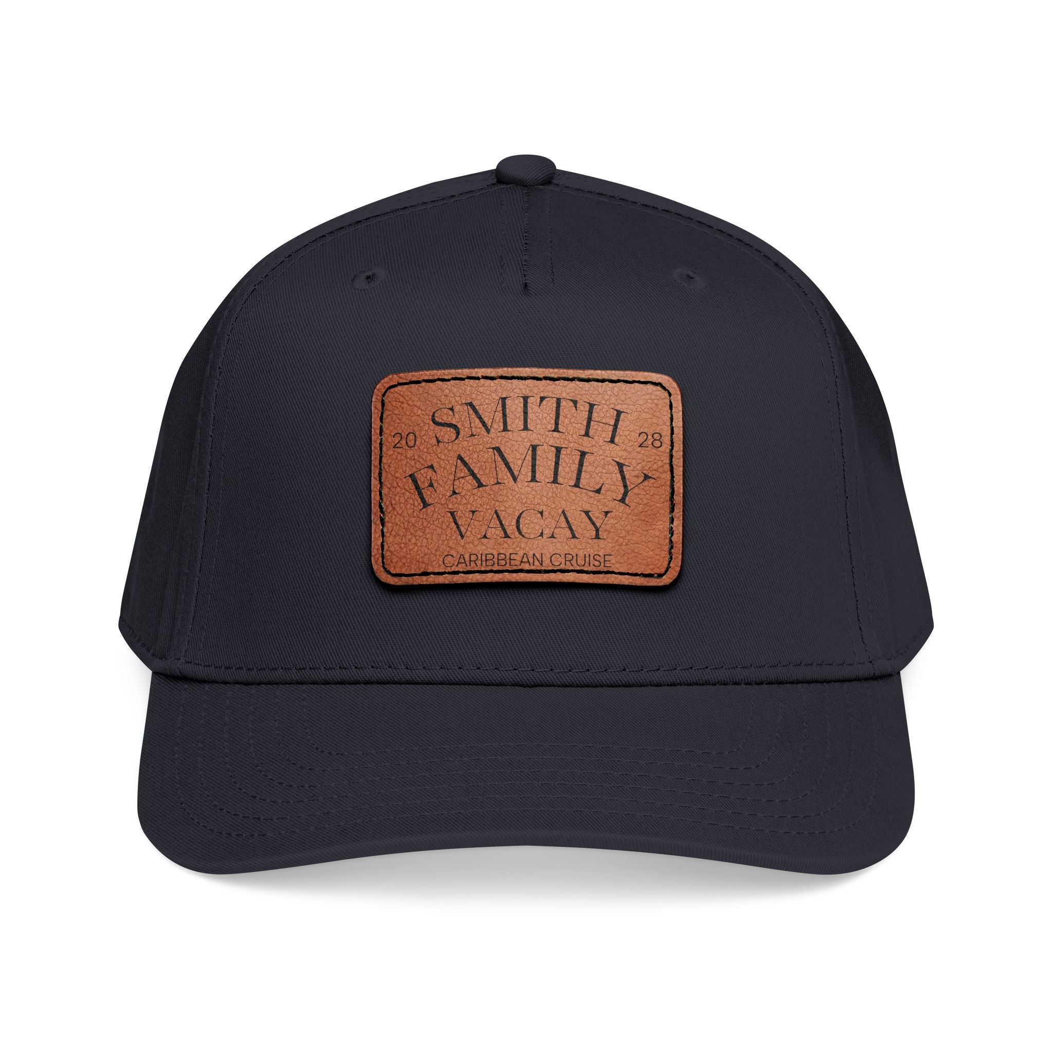 Personalized Text Leather Patch Baseball Cap