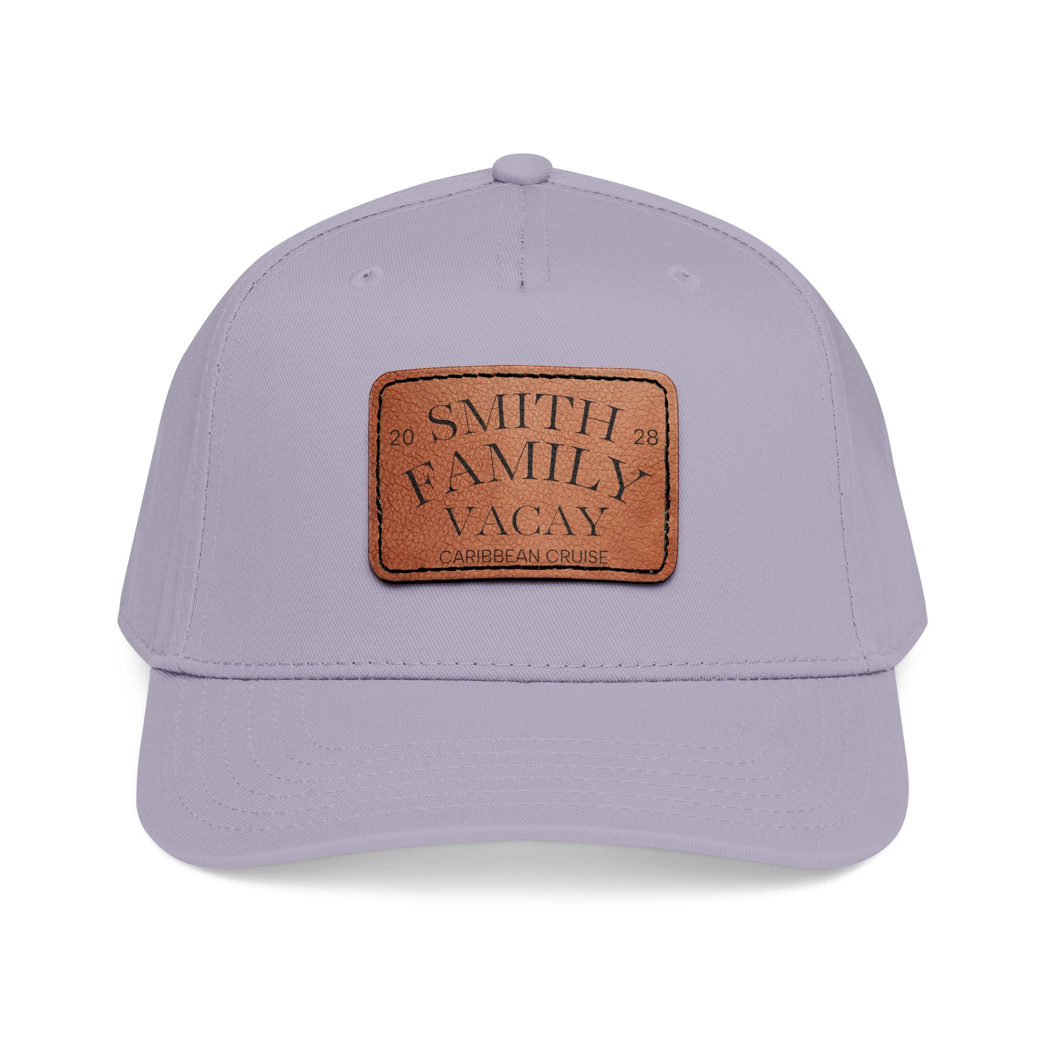 Personalized Text Leather Patch Baseball Cap