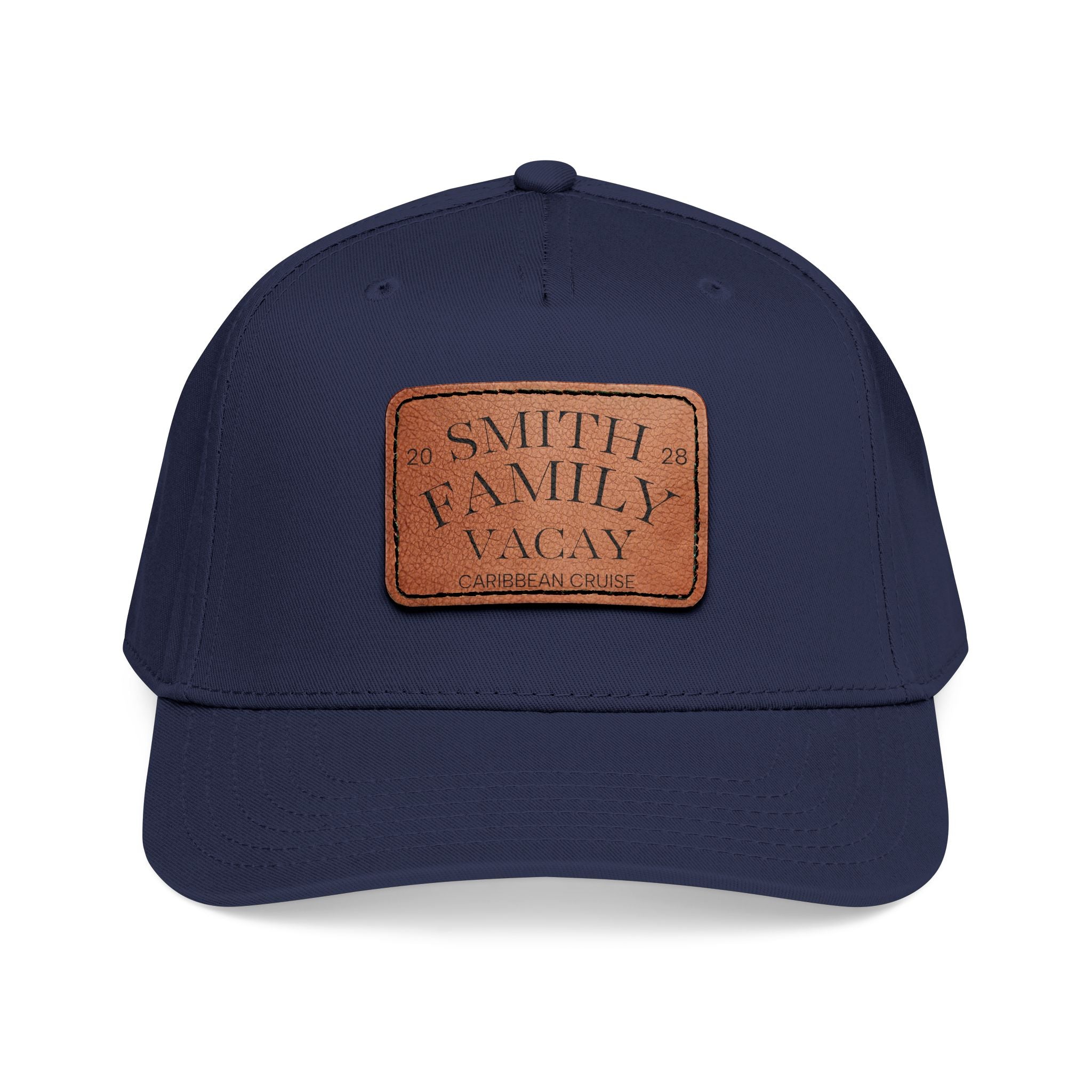 Personalized Text Leather Patch Baseball Cap