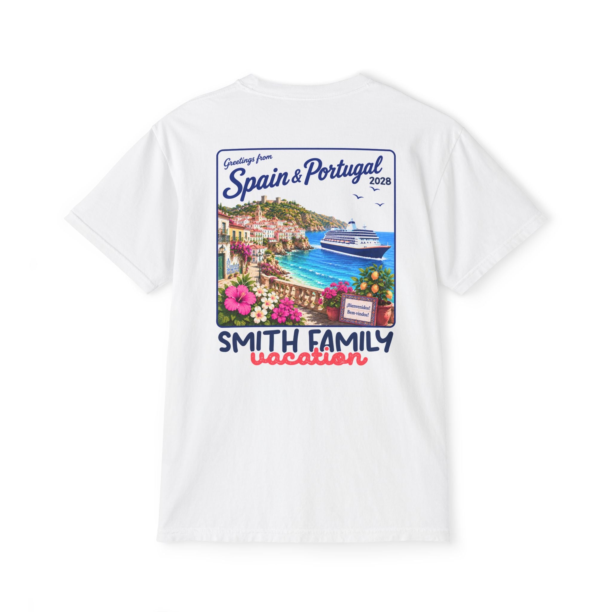Greetings from Spain & Portugal Pocket Tee - Suite Escape