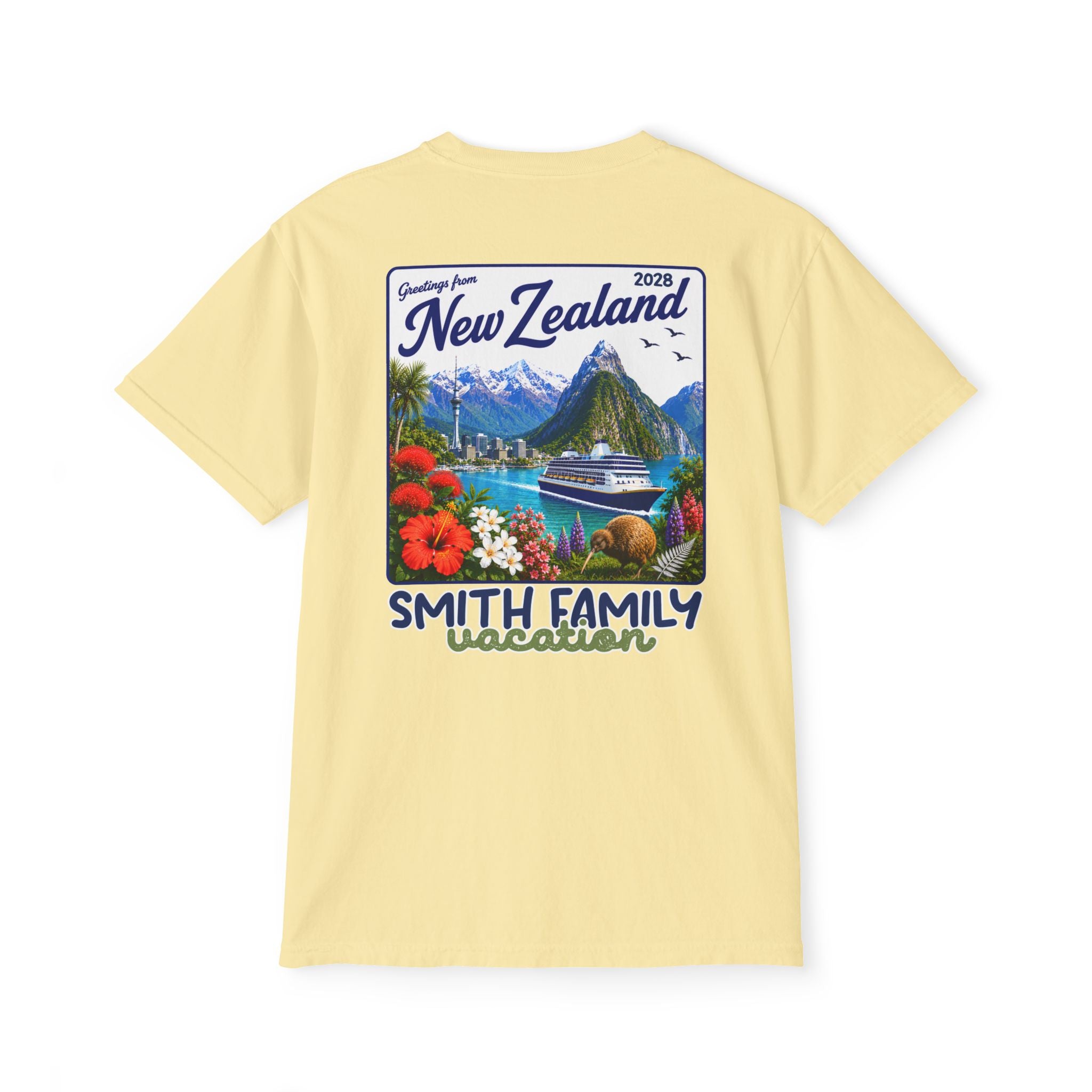 Greetings from New Zealand Pocket Tee - Suite Escape